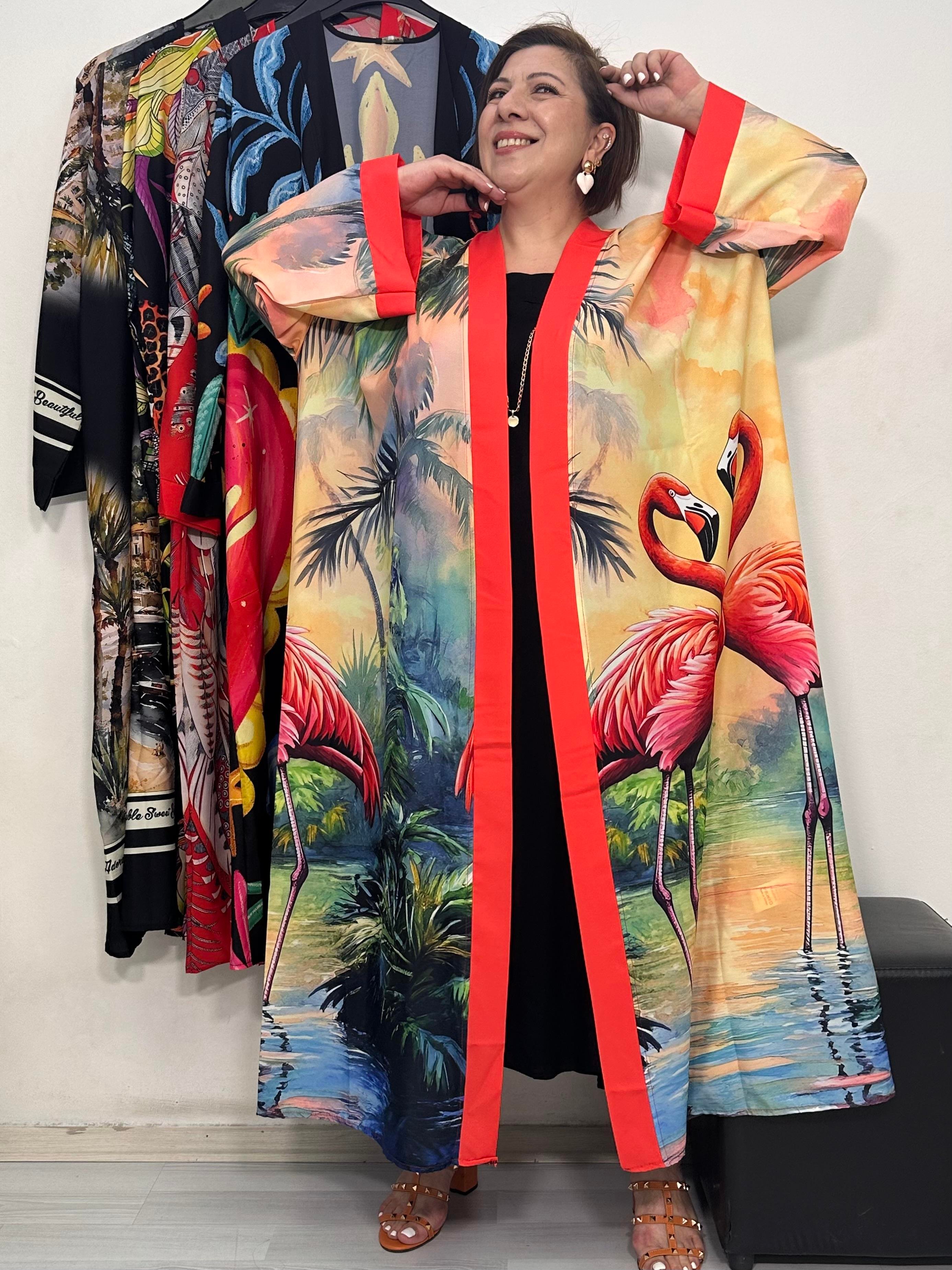 Yuka Kimono Flamingo Desen