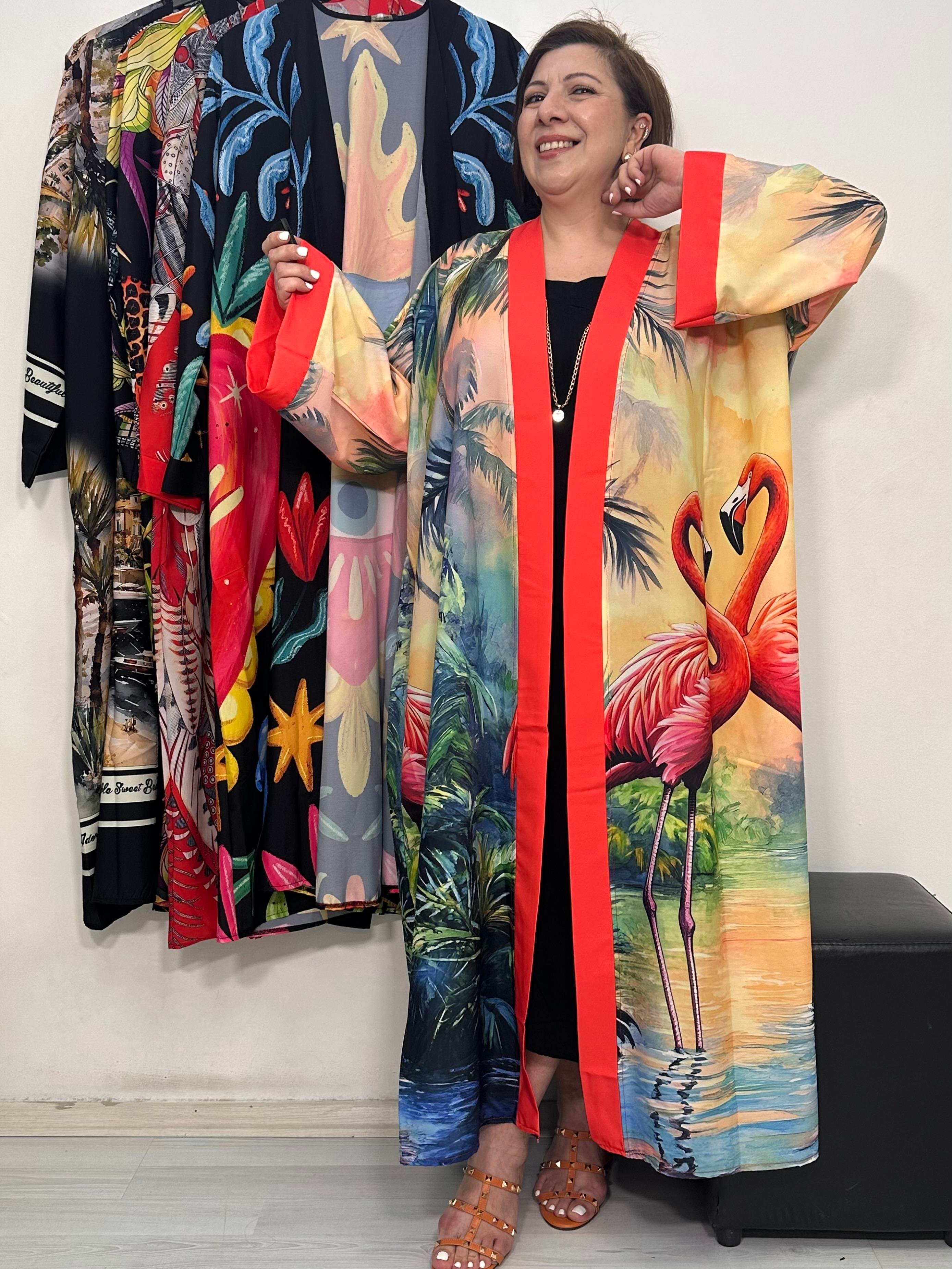 Yuka Kimono Flamingo Desen