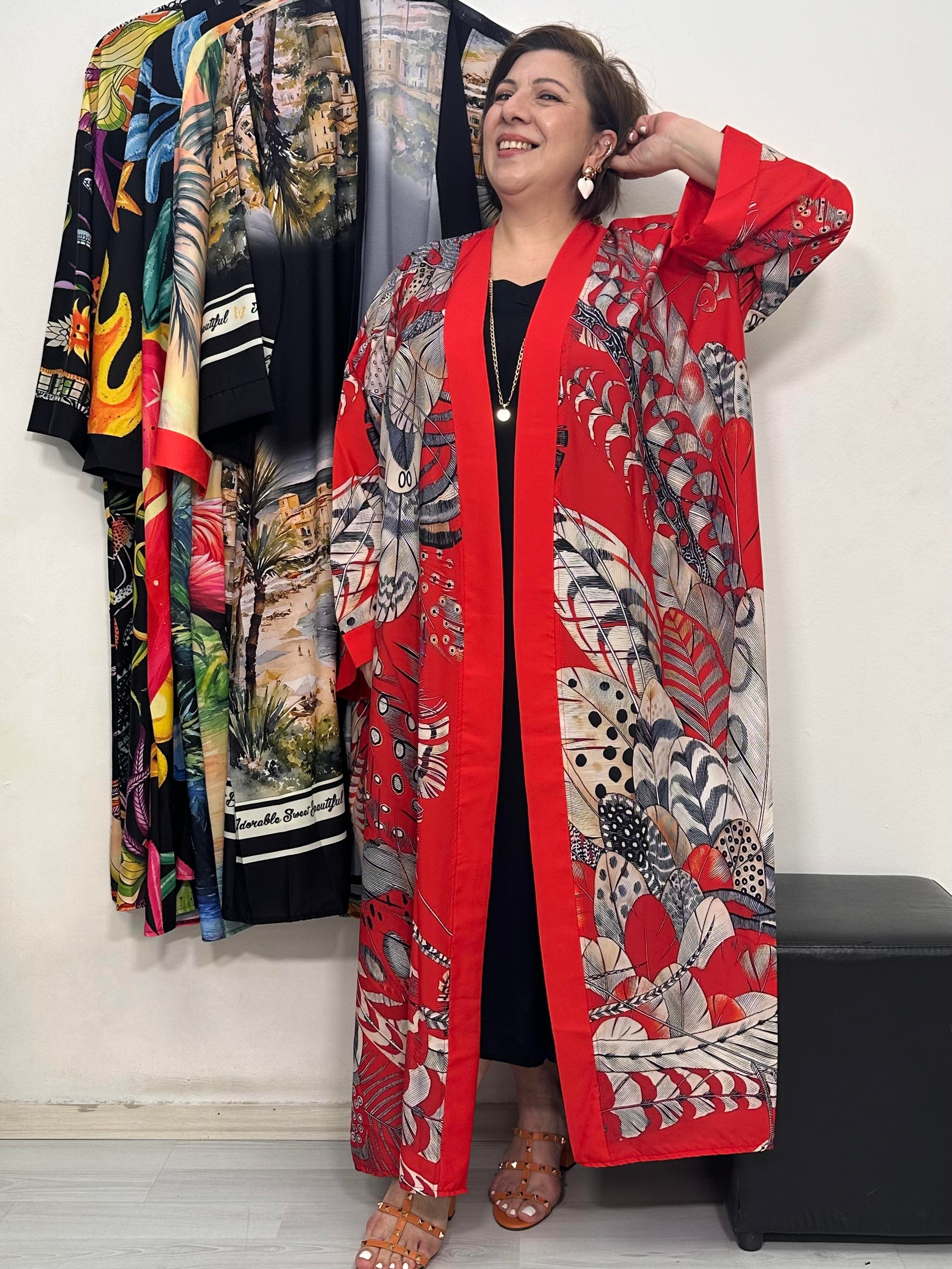 Yuka Kimono Kırmızı Desen