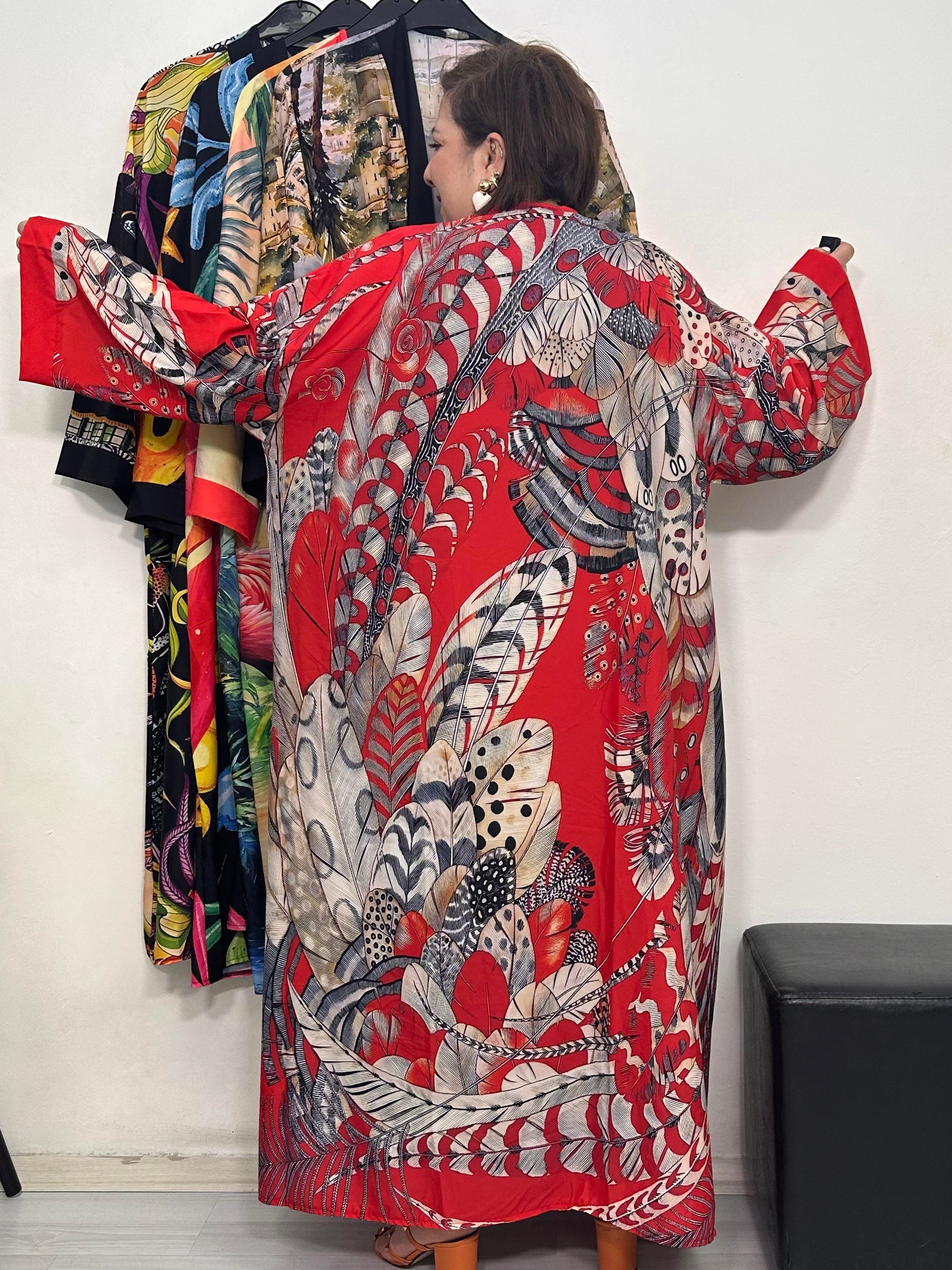 Yuka Kimono Kırmızı Desen