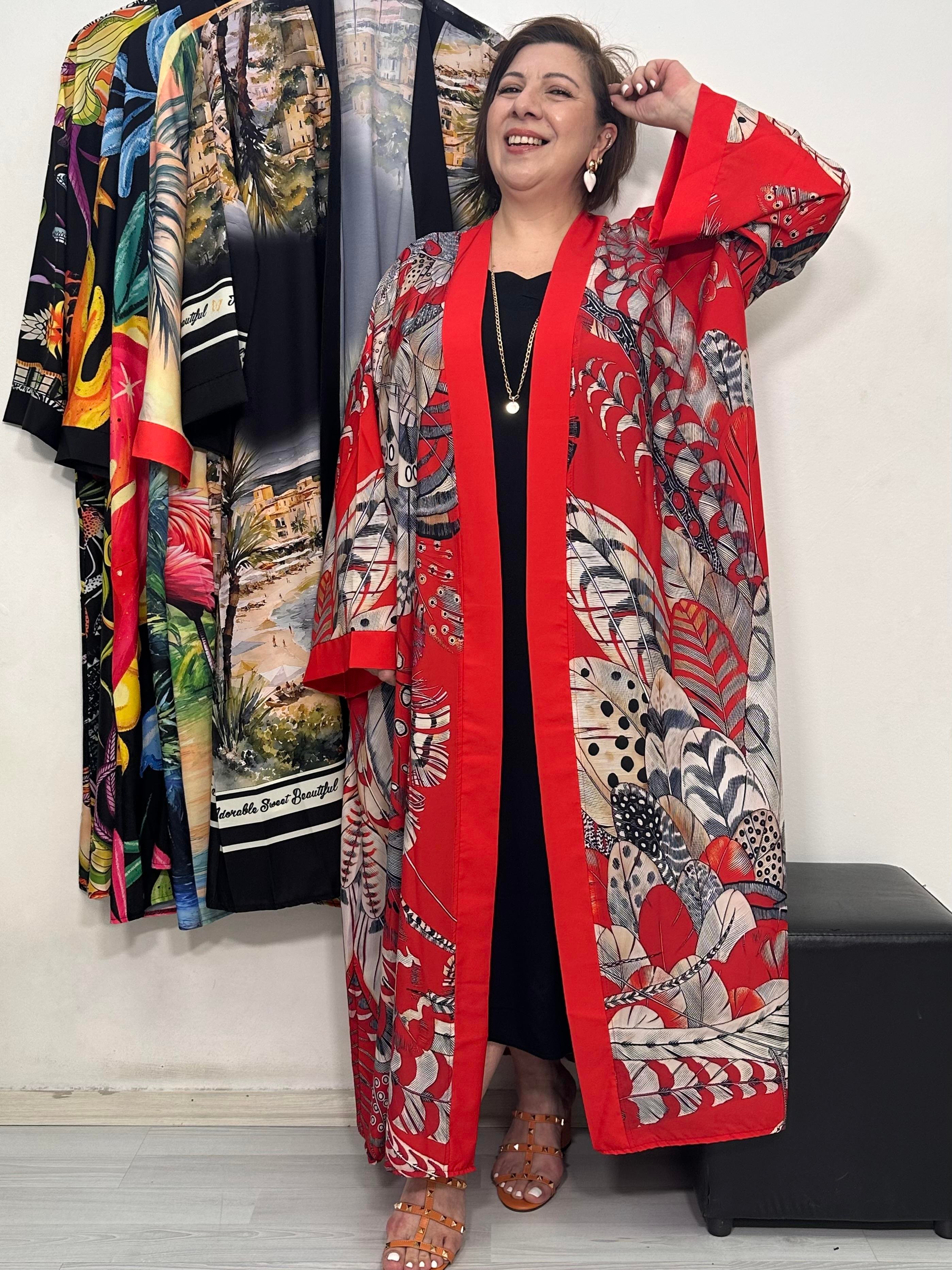 Yuka Kimono Kırmızı Desen