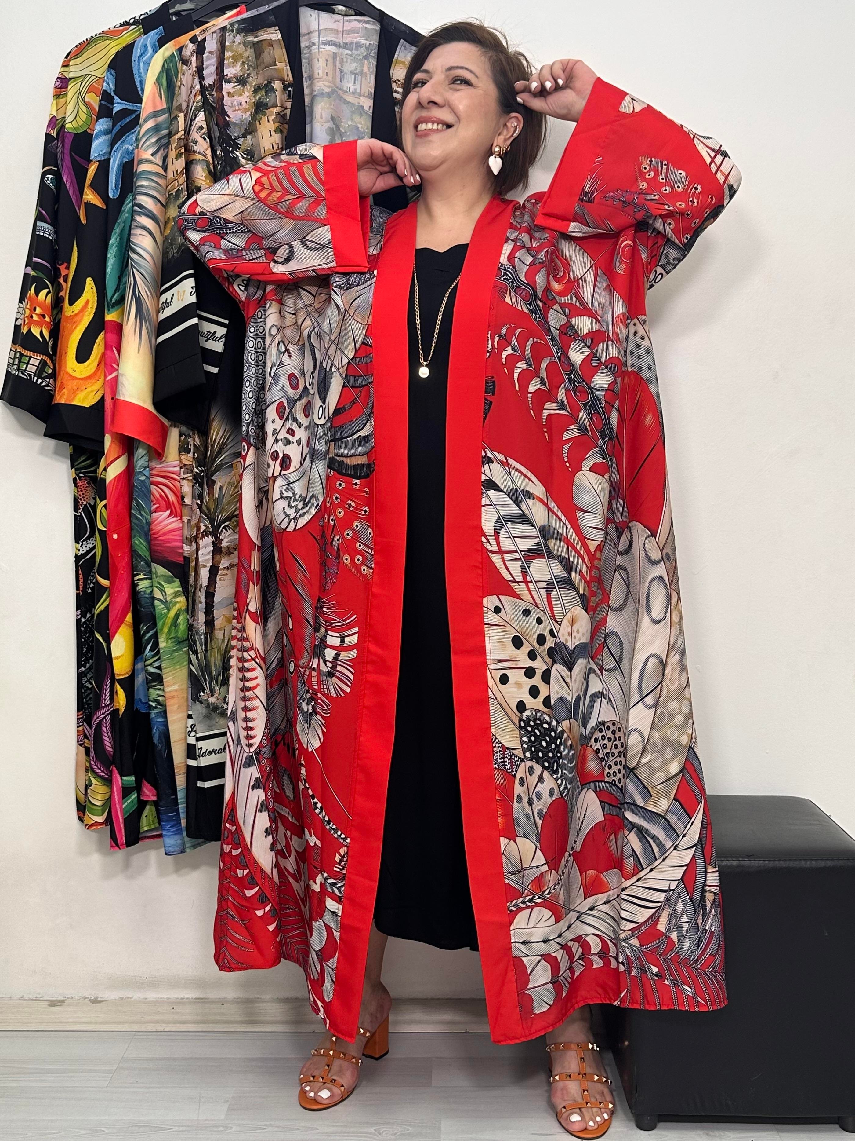 Yuka Kimono Kırmızı Desen