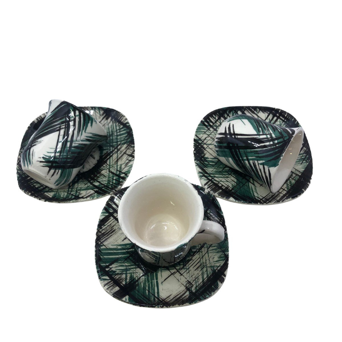 seramik,porselenfincan takimi6'li Seramik Fincan Takimi Yesil Fırca DesenliKütahyaseramik6'li Seramik Fincan Takimi Yesil Fırca Desenli