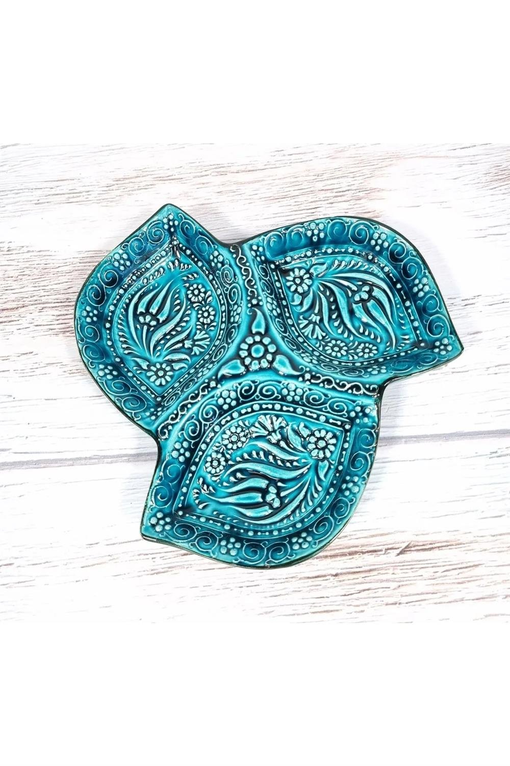 trenducuzlukÇini Yonca Çerezlik 3lü El Yapımı 20cm Kahvaltılık Sosluk Baharatlık (Yeşil)KütahyaseramikÇini Yonca Çerezlik 3lü El Yapımı 20cm Kahvaltılık Sosluk Baharatlık (Yeşil)