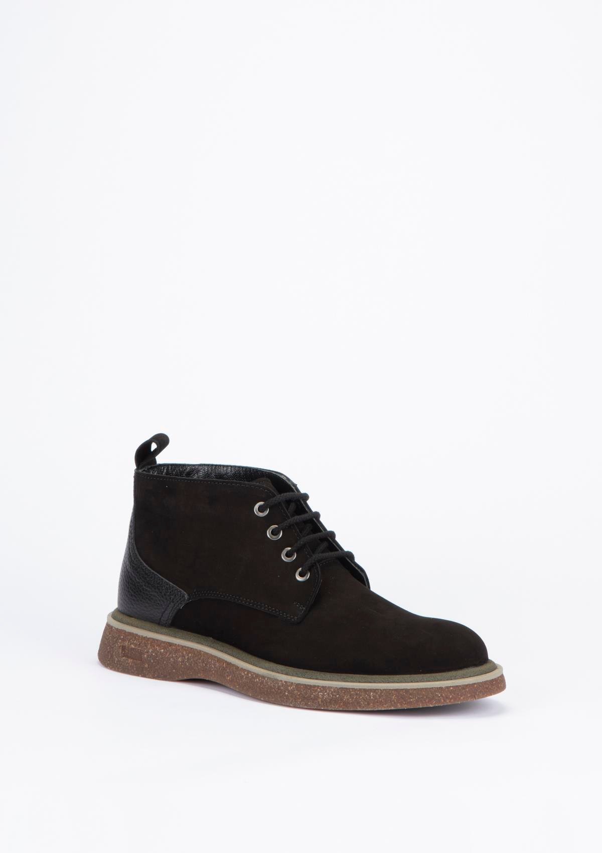 Uygun fiyatlı Erkek modeli Yeşil Kundura K21 BC22101  Erkek Siyah Nubuk Bot