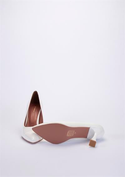 Yeşil Kundura 0620-1918 Y23 Kadın Beyaz Suni Deri Ayakkabı