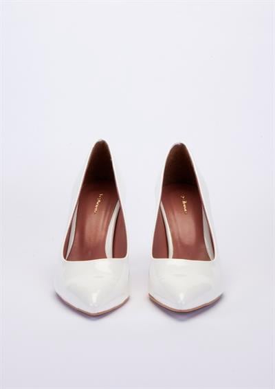 Yeşil Kundura 0620-1918 Y23 Kadın Beyaz Suni Deri Ayakkabı