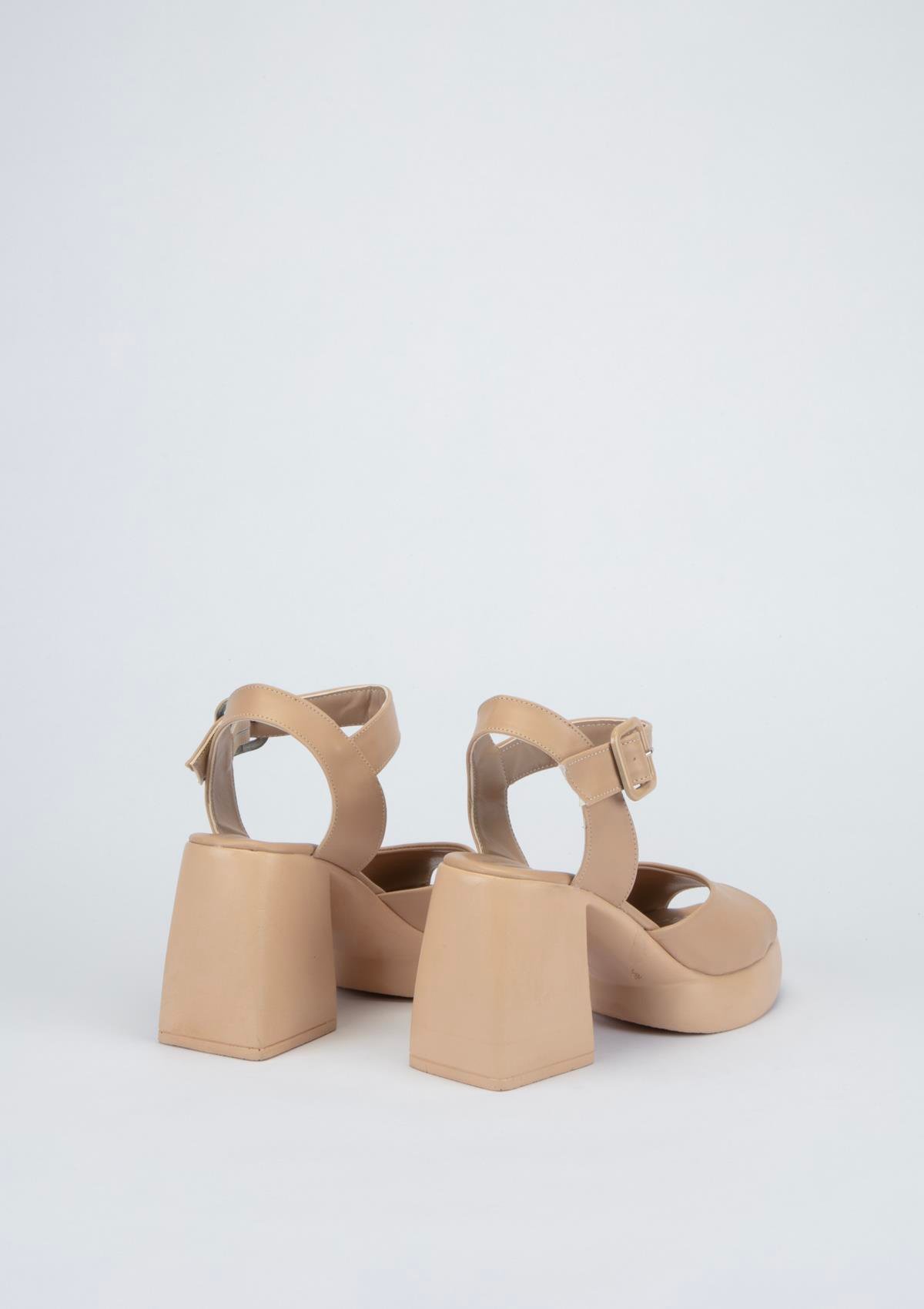 Yeşil Kundura G13 488133 Kadın Bej Topuklu Ayakkabı