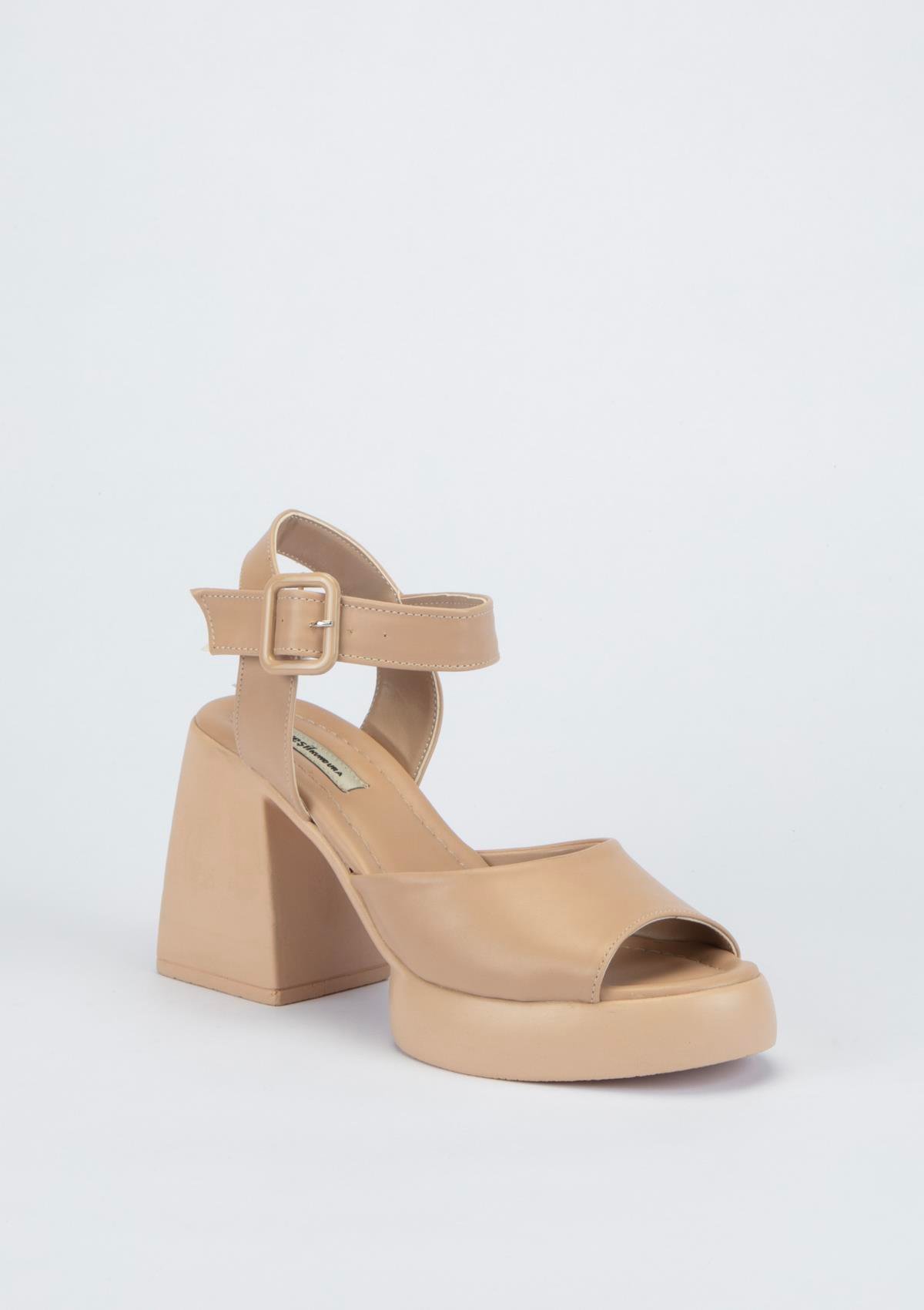 Yeşil Kundura G13 488133 Kadın Bej Topuklu Ayakkabı