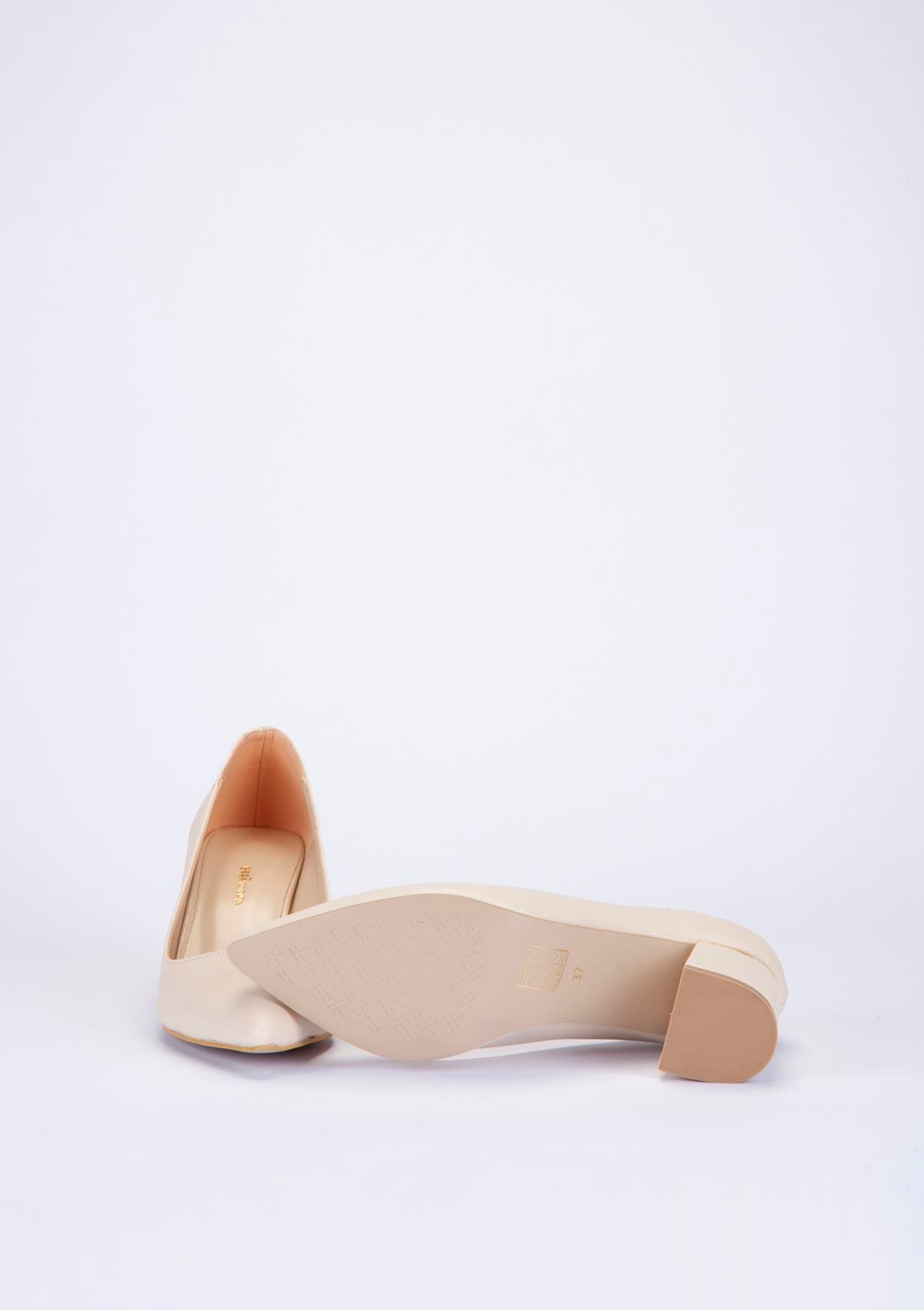 Yeşil T01 3300-1423 K23 Kadın Bej Suni Deri Ayakkabı