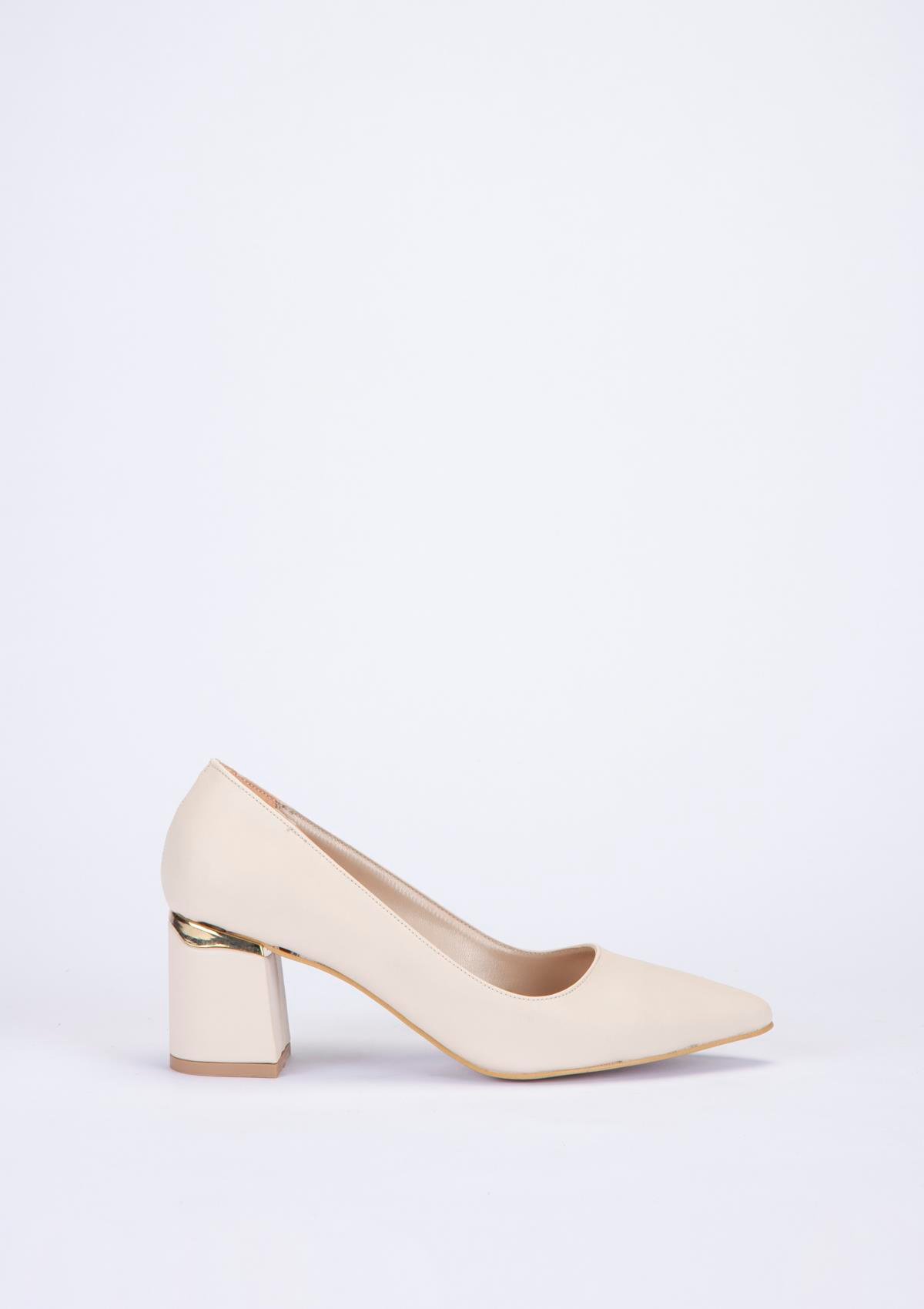 Yeşil T01 3300-1423 K23 Kadın Bej Suni Deri Ayakkabı