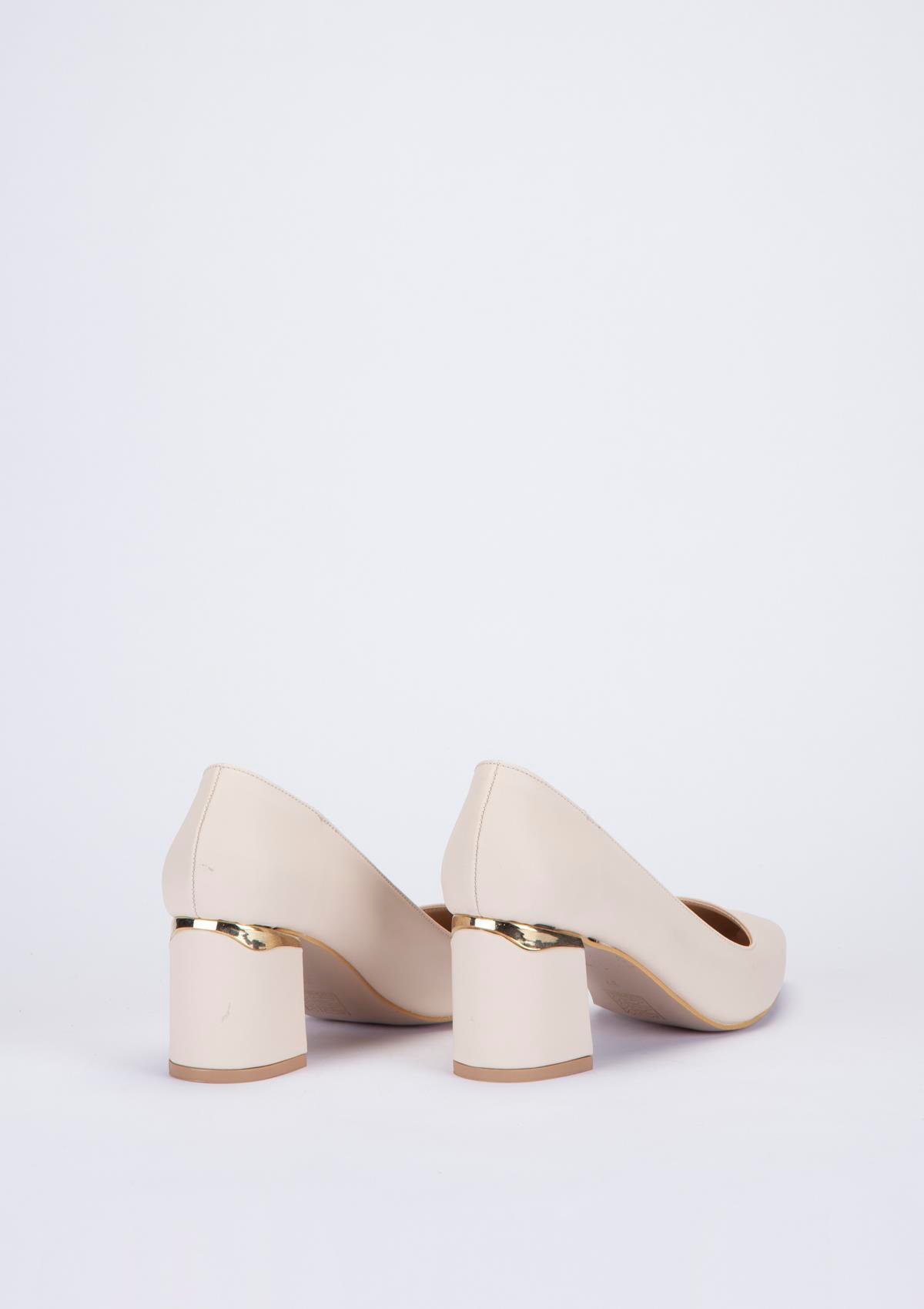 Yeşil T01 3300-1423 K23 Kadın Bej Suni Deri Ayakkabı