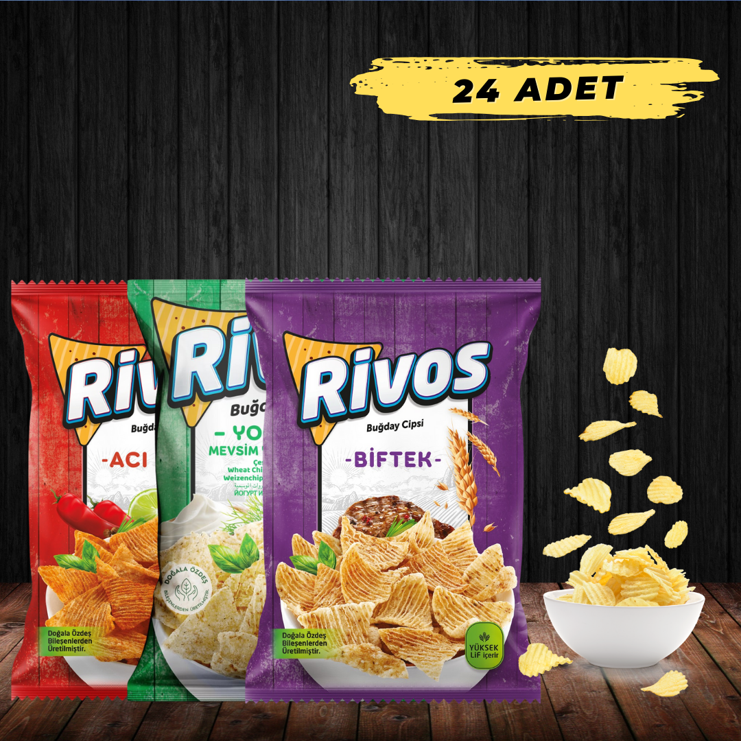 Haşiroğlu Rivos Buğday Cipsi Karma 56 Gr*24 Adet