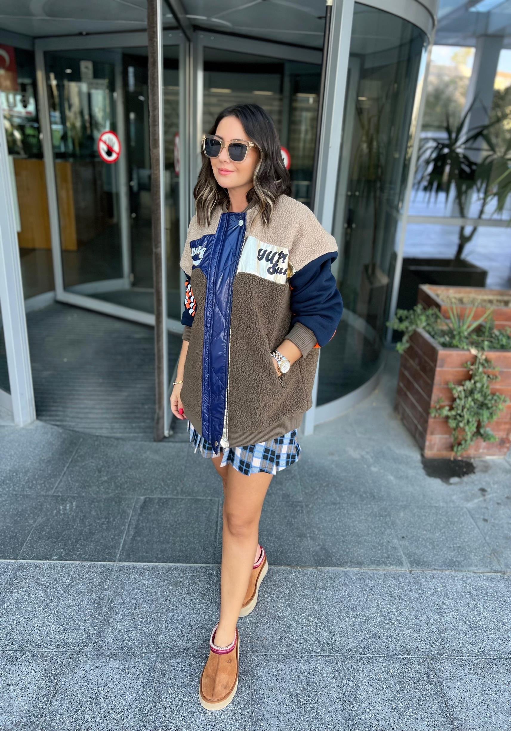 Akrelik Detaylı Tedy Bomber Ceket