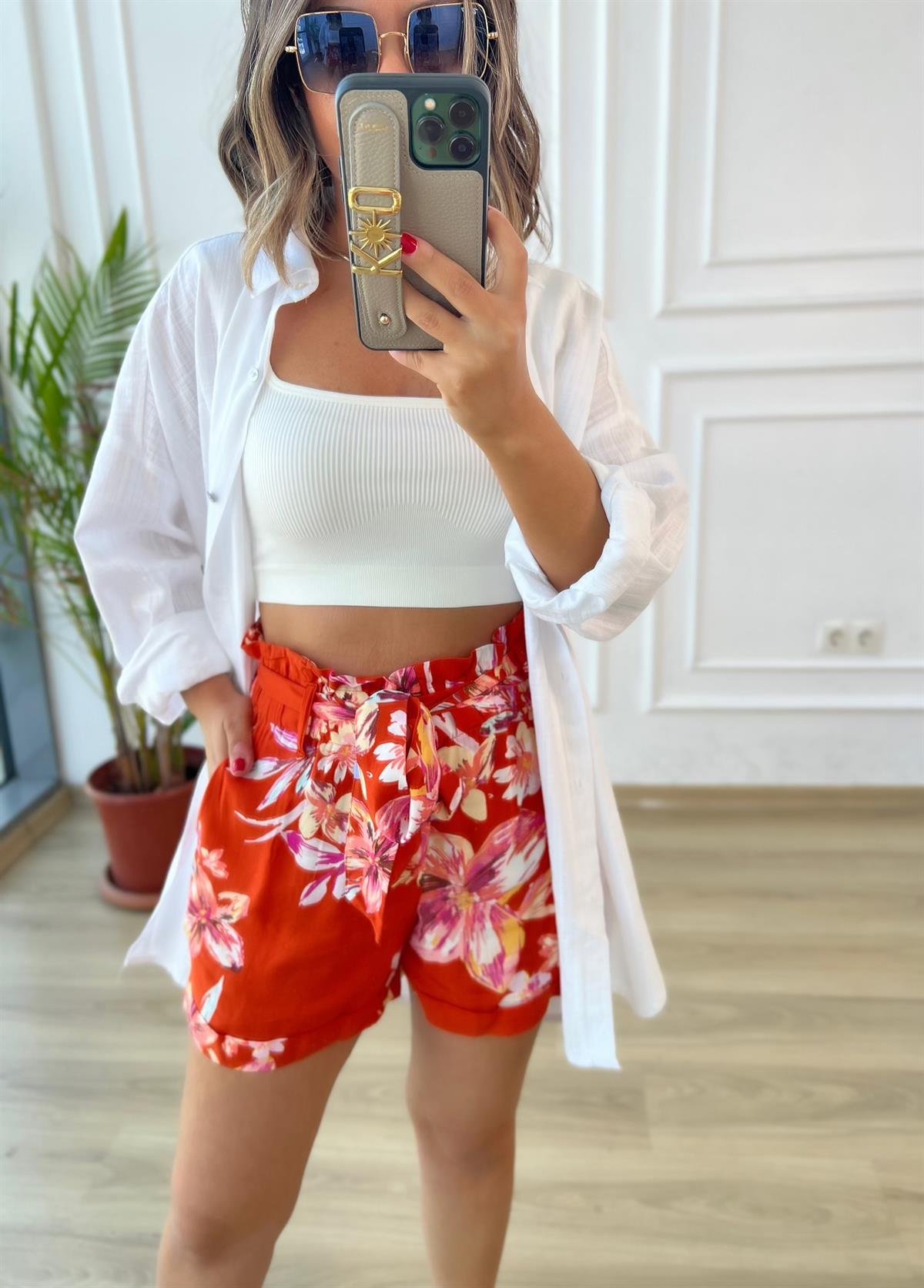 Beyaz Oversize Keten Gömlek