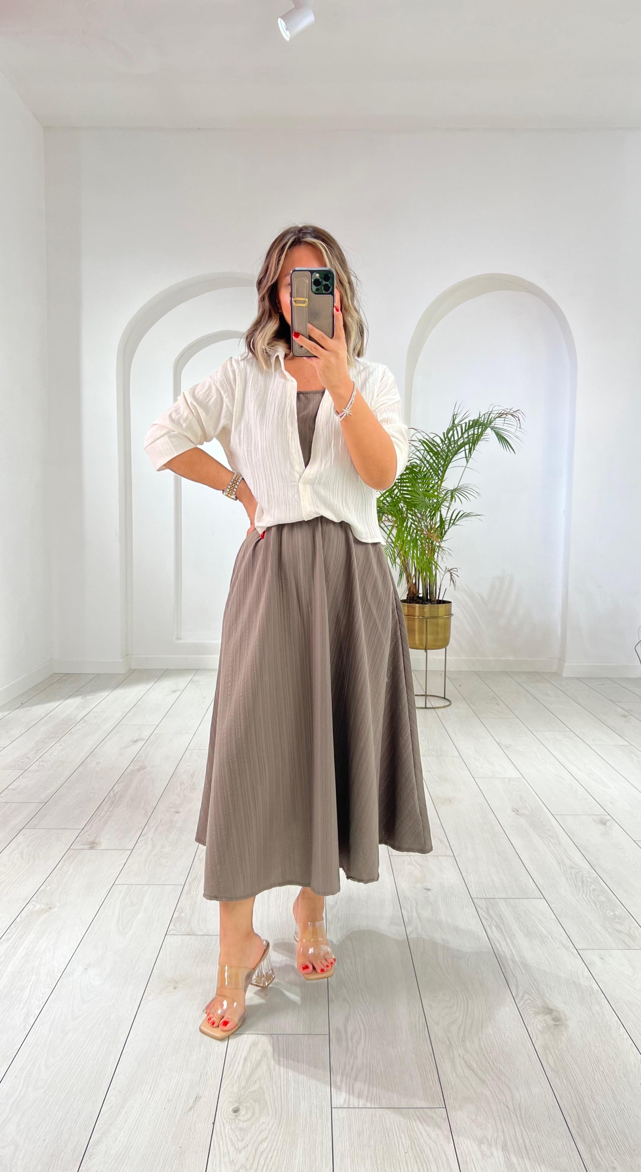 Bluz Detaylı Taş Elbise