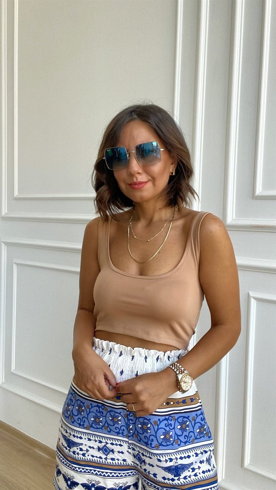 Camel Renk Crop