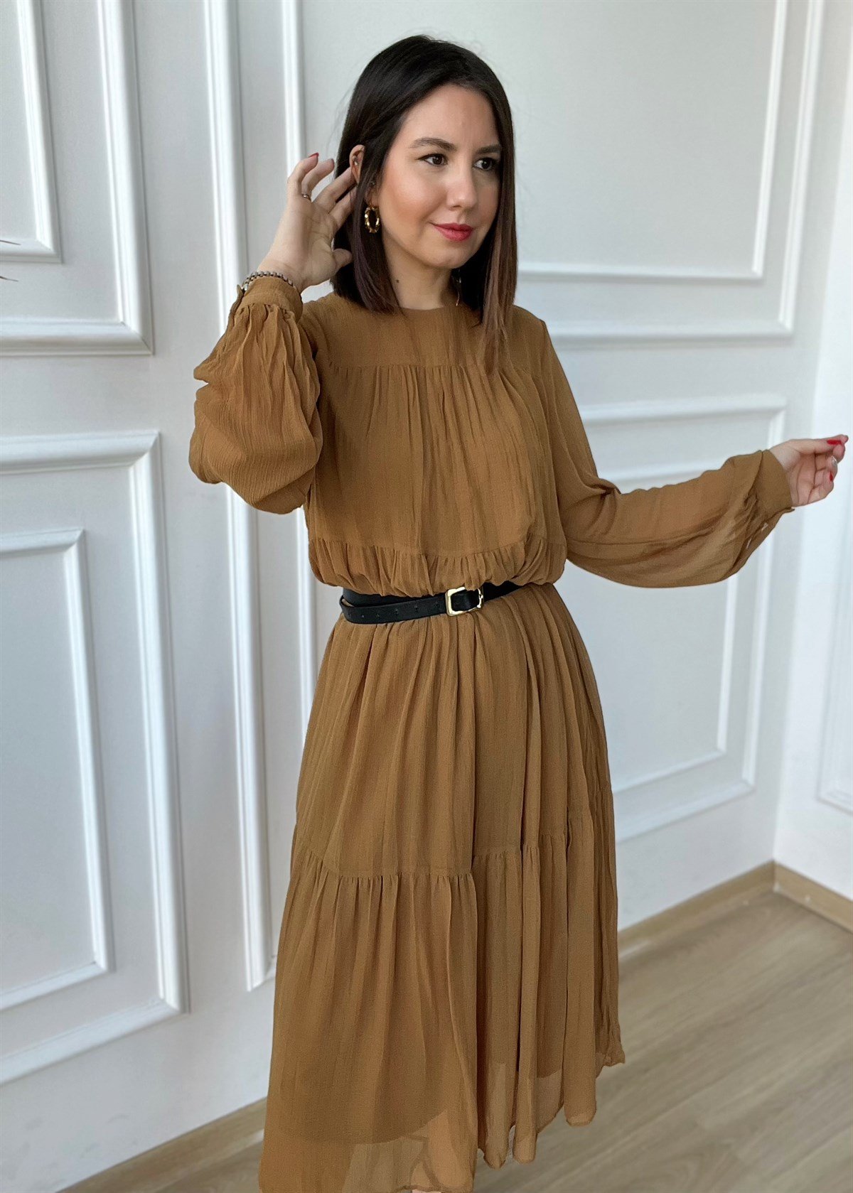 Camel Renk Elbise