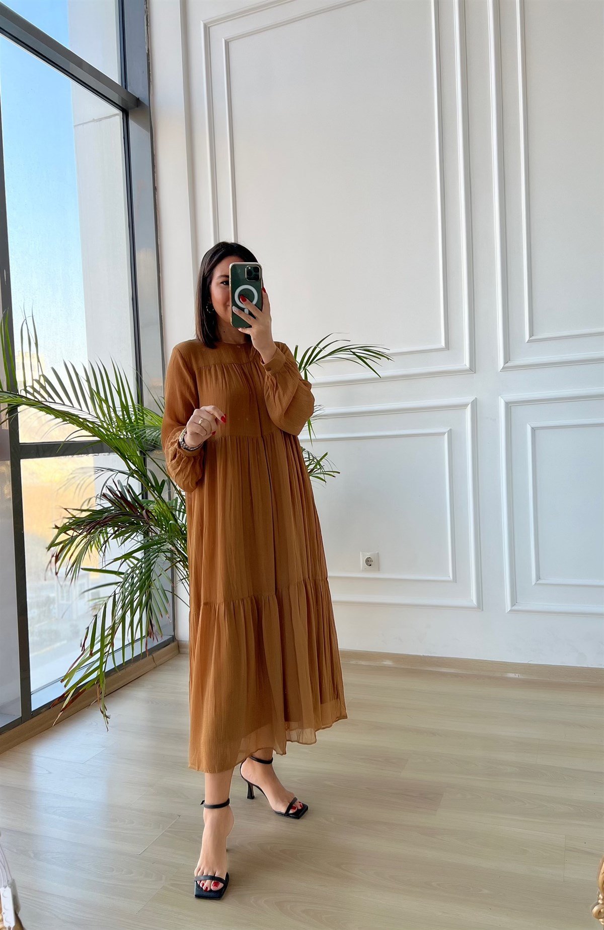 Camel Renk Elbise