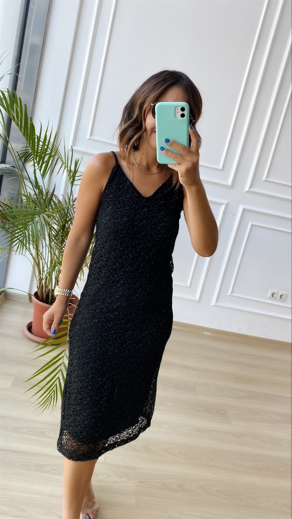 Dantel Elbise Siyah
