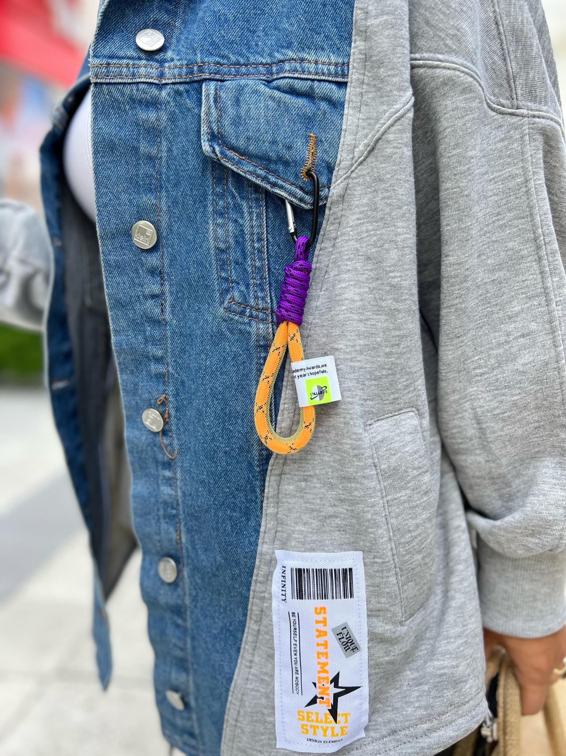 Denim Mix Patch Aksesuarlı Ceket
