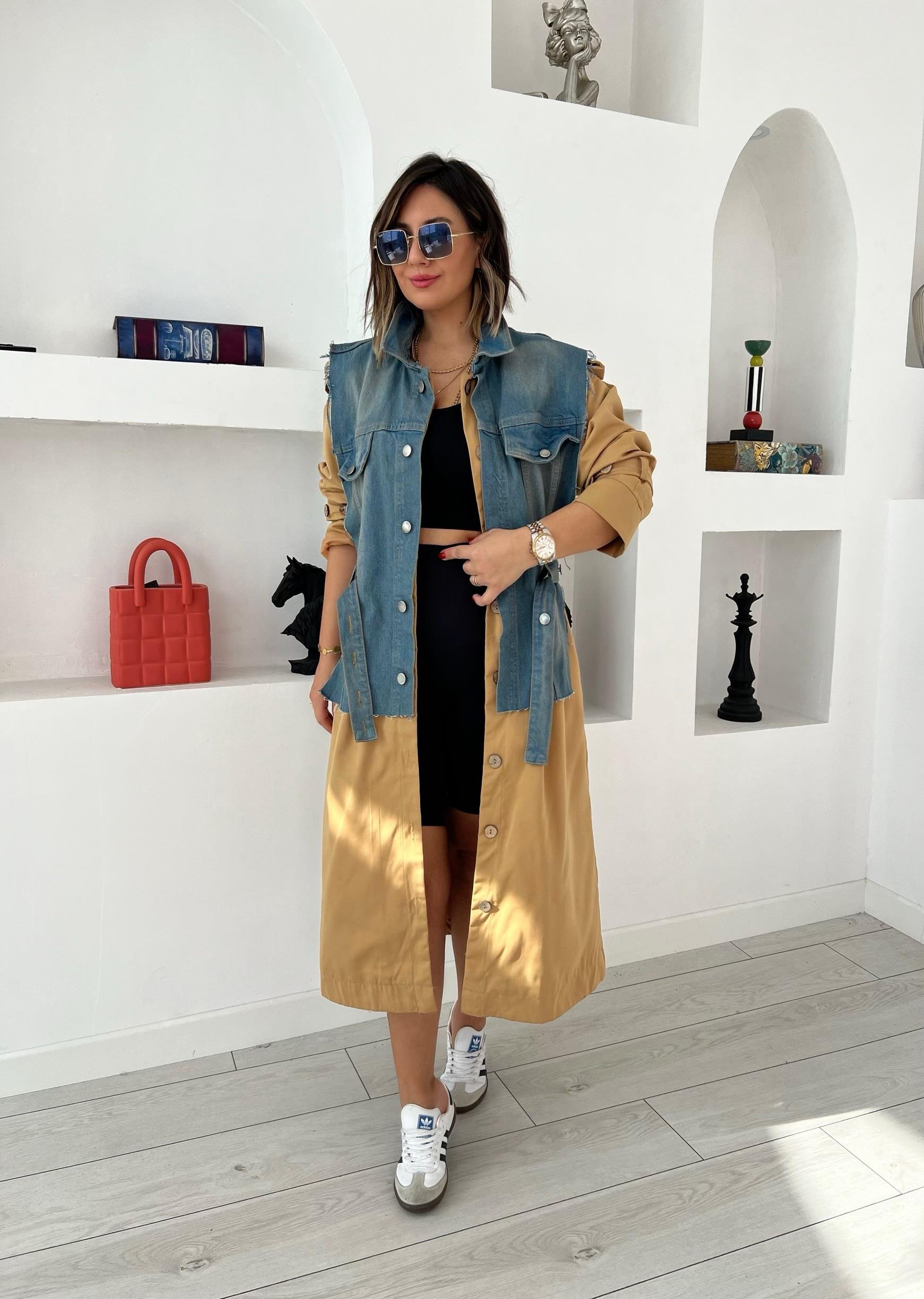 Denim Mixli Camel Trençkot