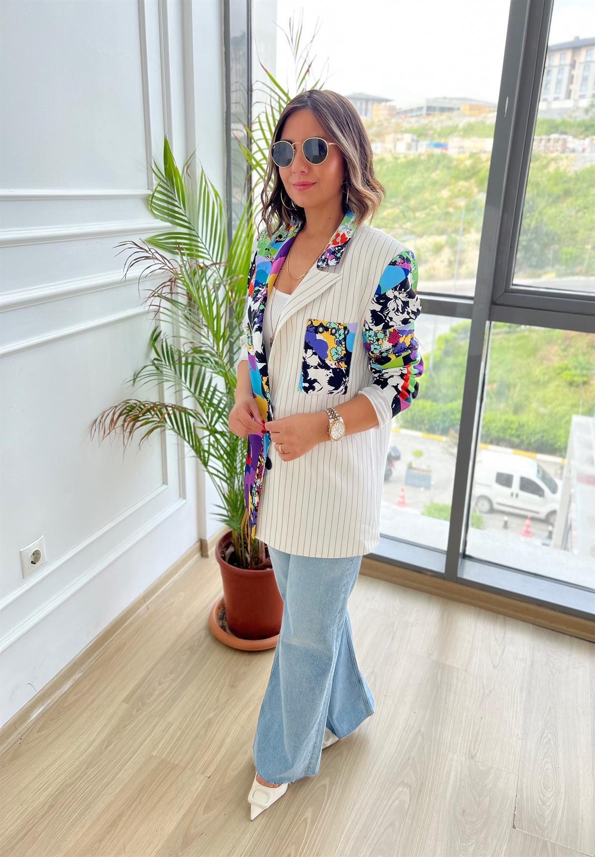 Desenli Blazer Ceket