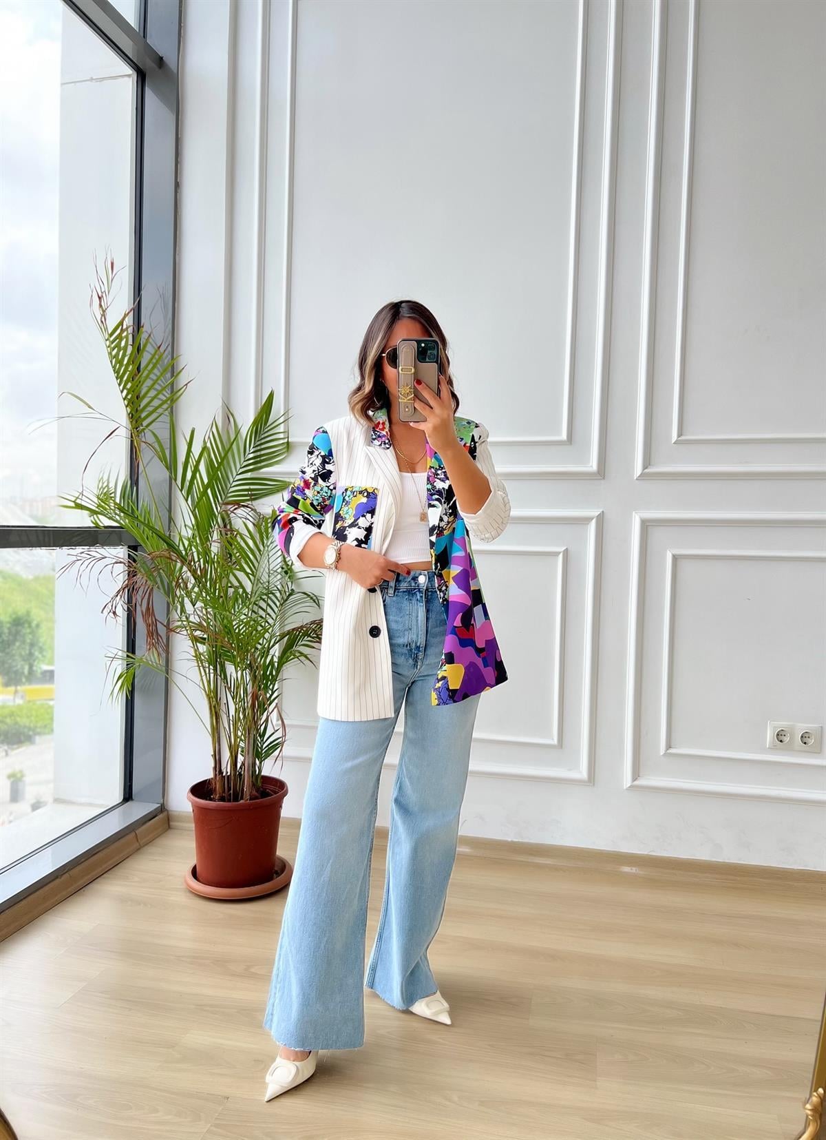 Desenli Blazer Ceket