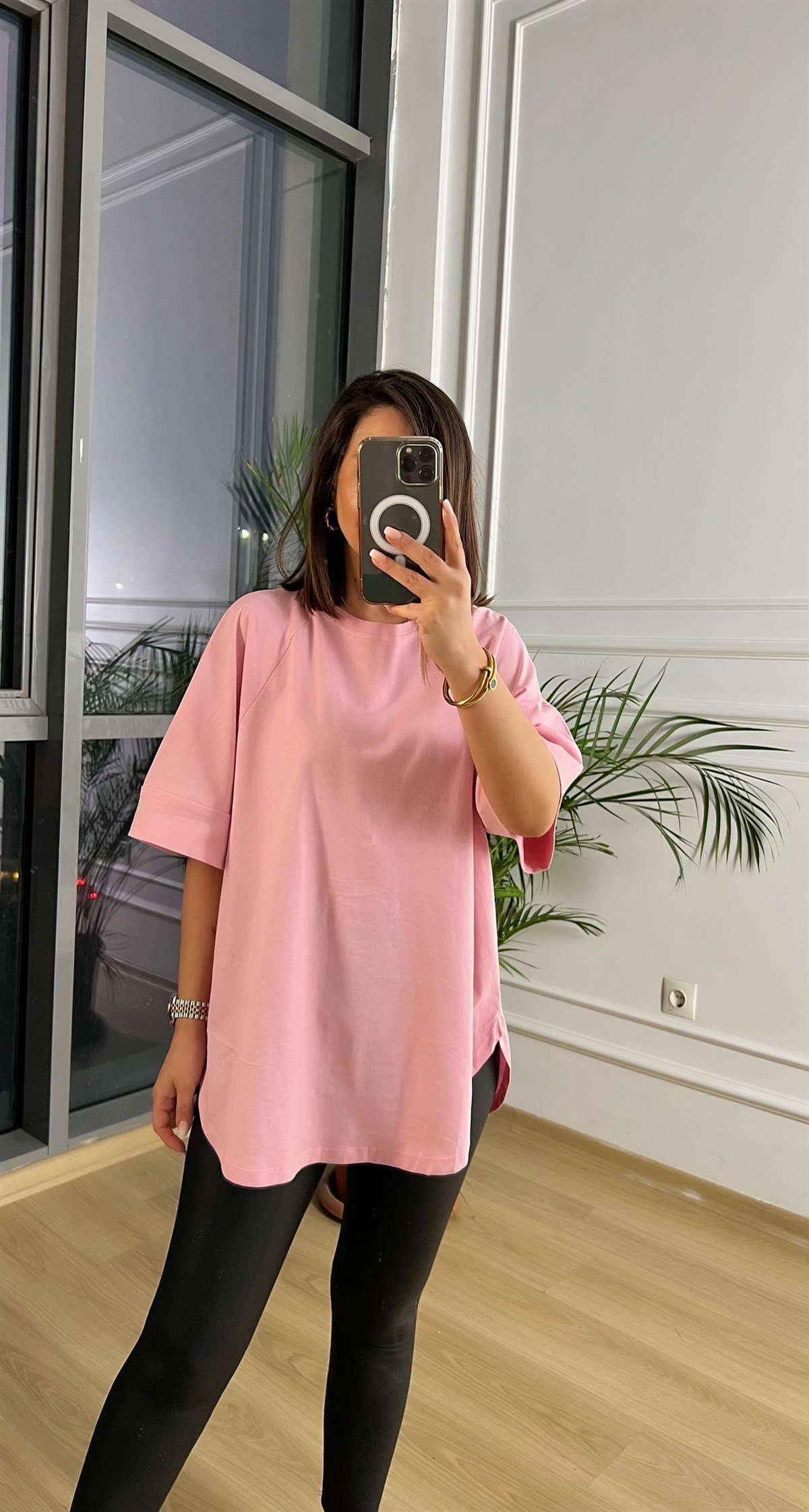 Duble Kol Pembe Tişört