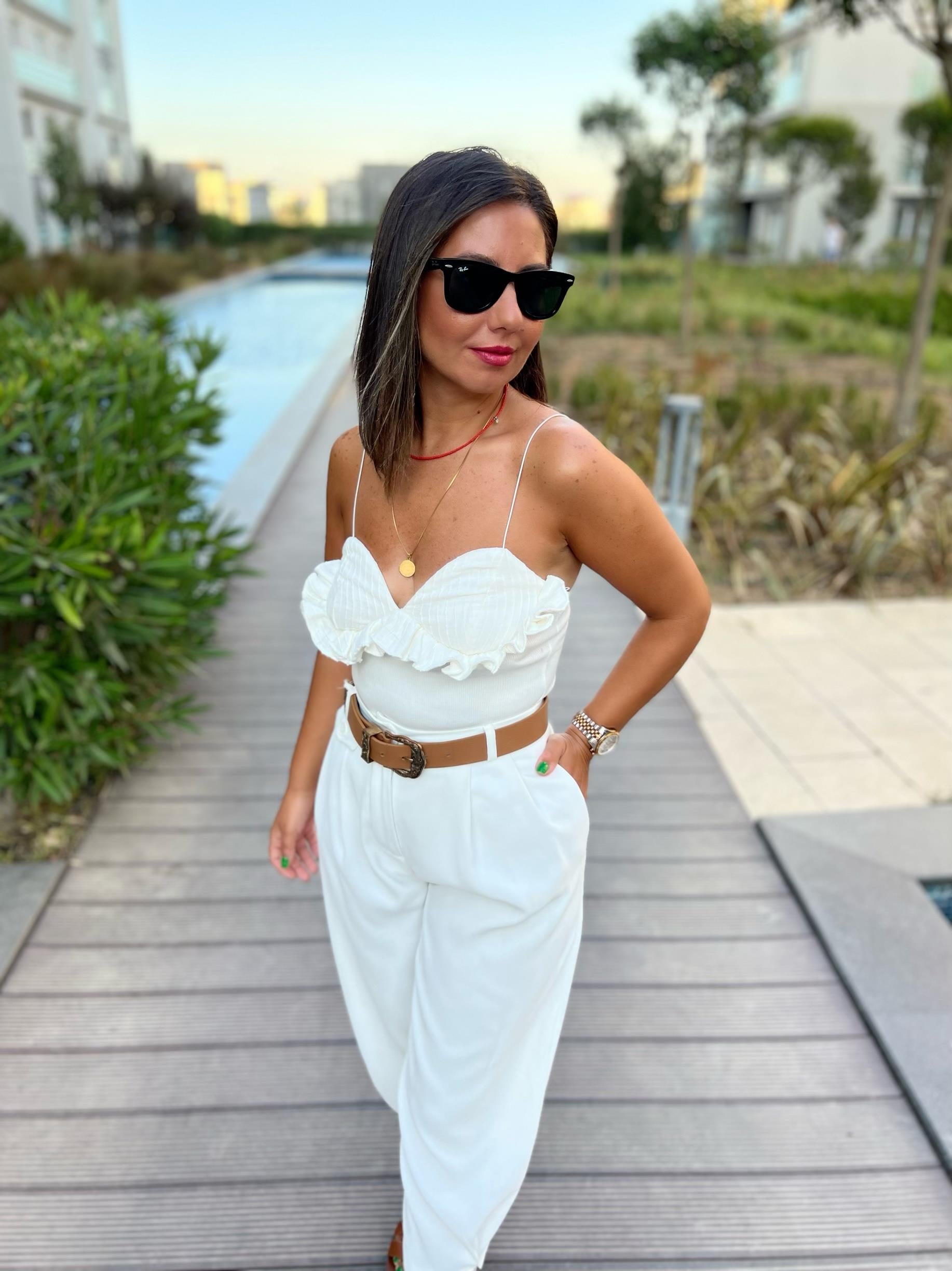 Fırfır Detaylı Fitilli Badysuit