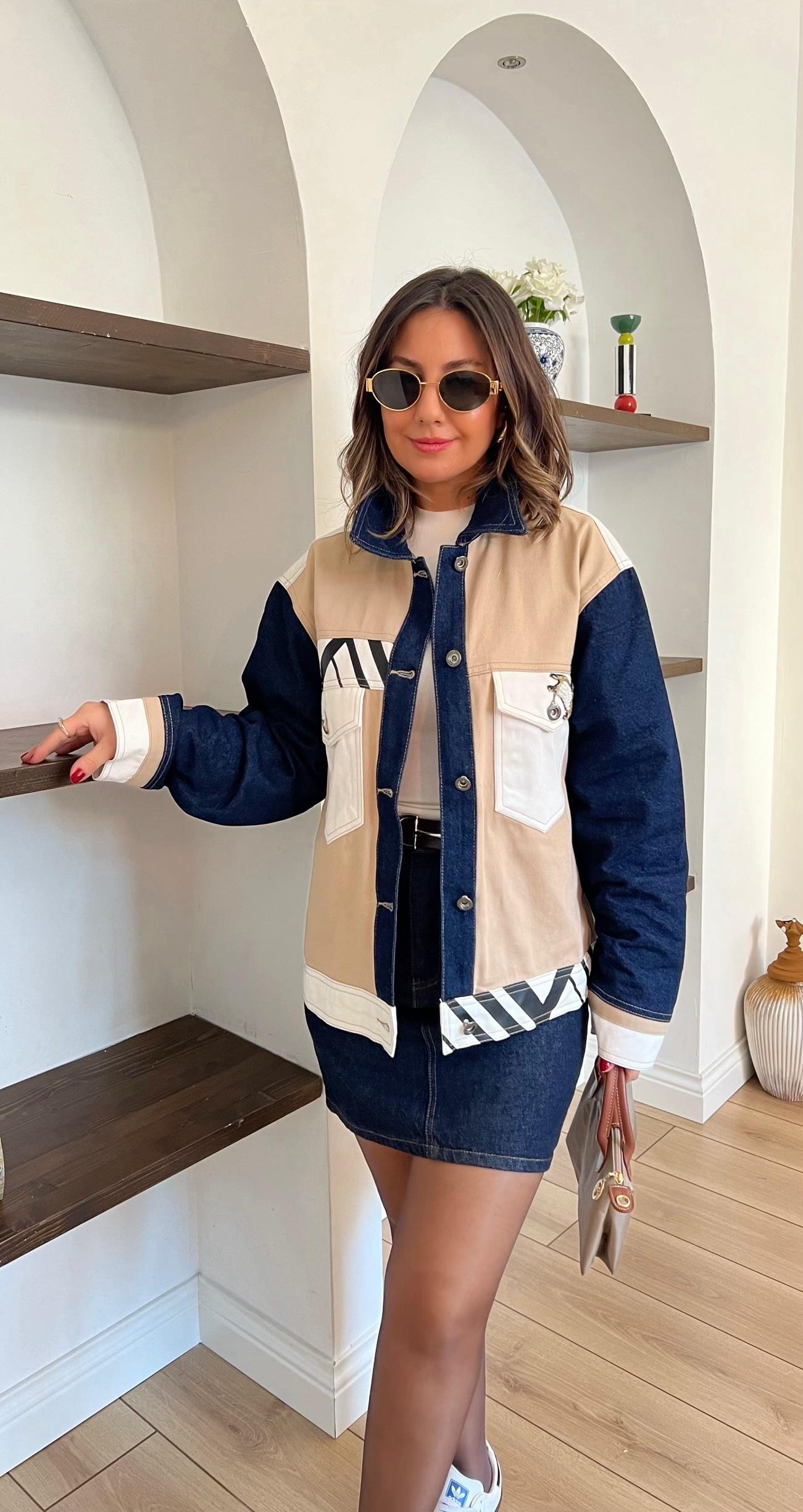 Kuş Detayli Denim Ceket