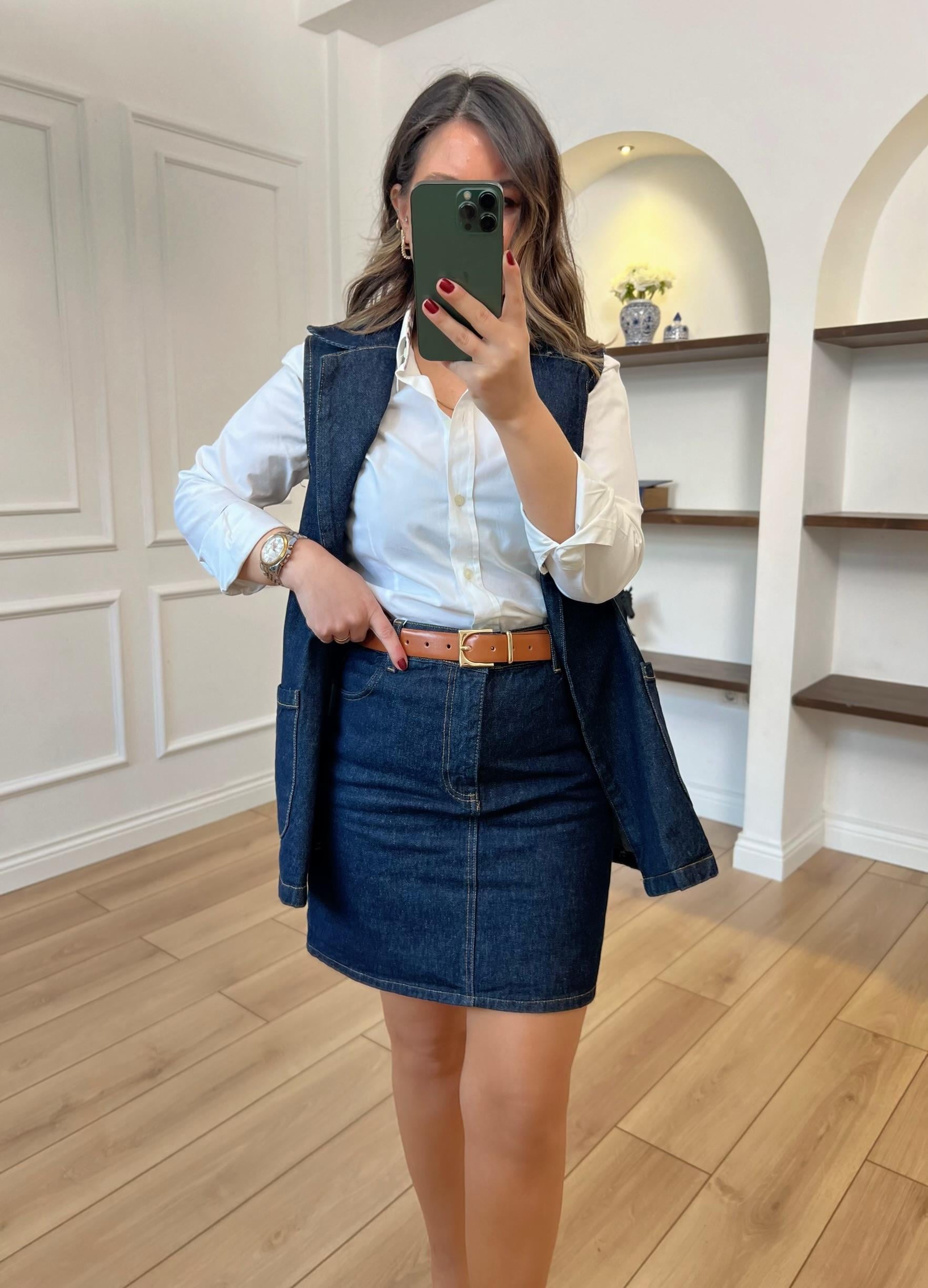 Lacivert Jean Denim Etek