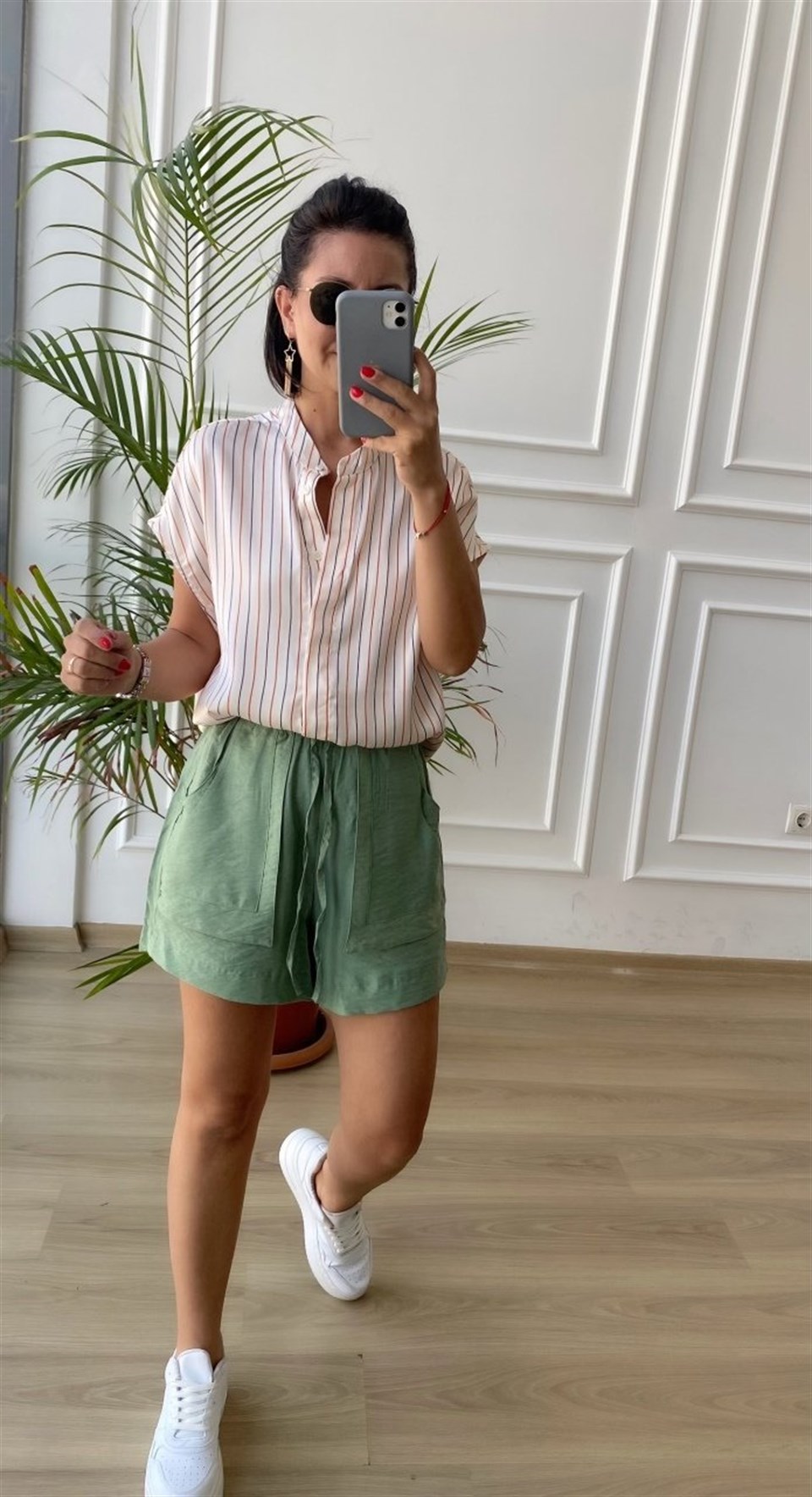 Mint Yeşili Cepli şort