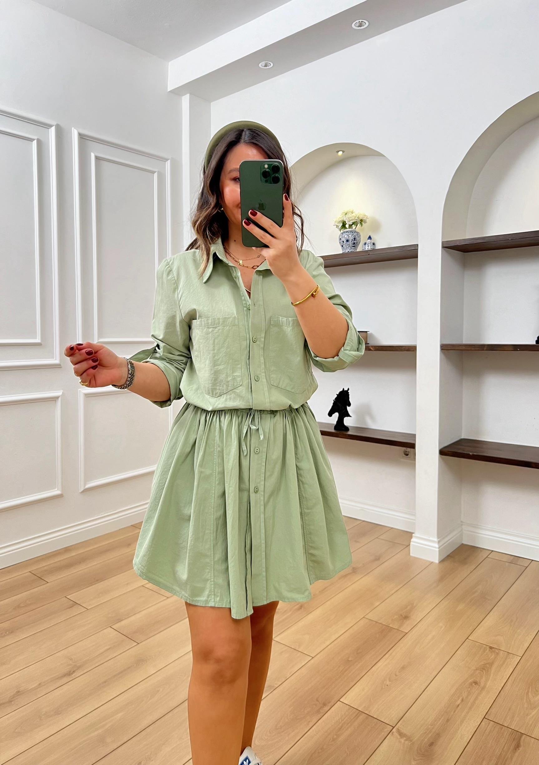 Mint Yeşili Tensel Şortlu Elbise