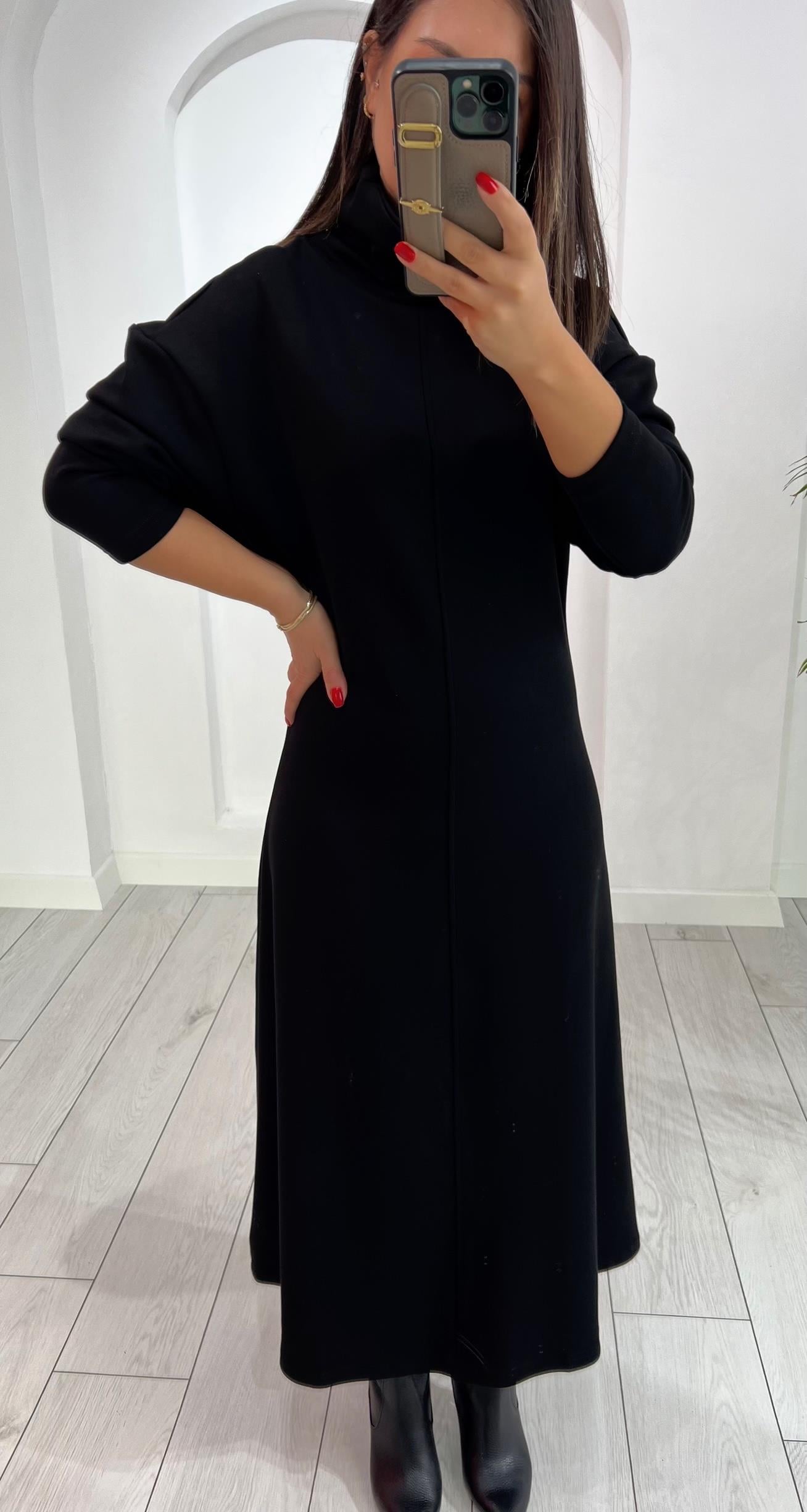 Modal Kumaş Balıkçı Yaka Çan Elbise