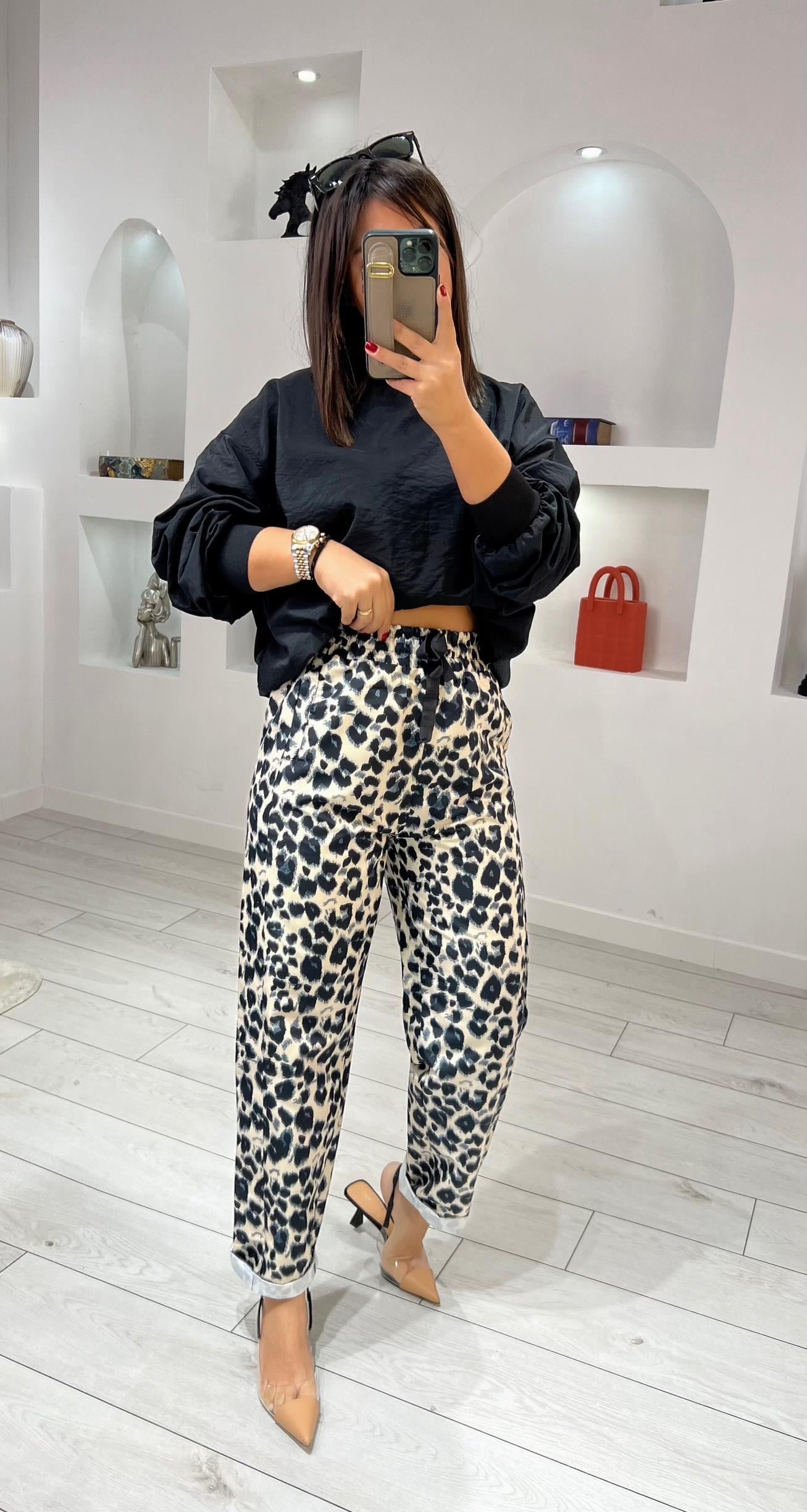 Muadil Leopar Pantolonlu Takım