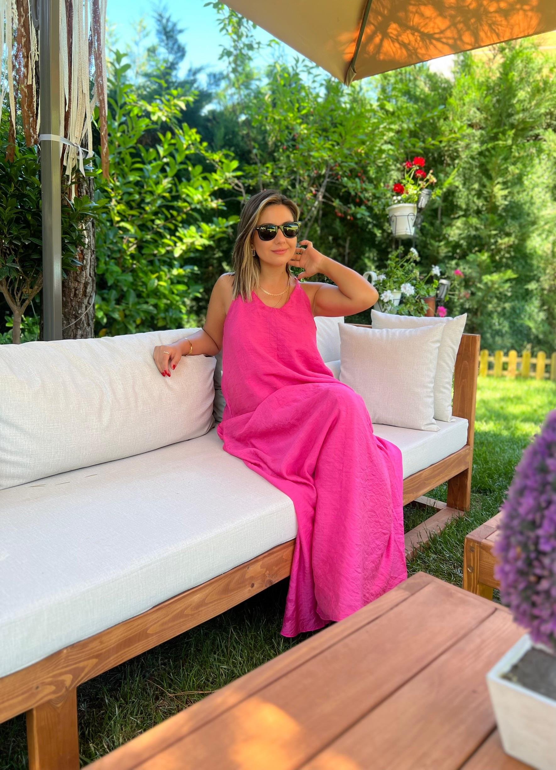 Pembe Askili Maxiboy Elbise 