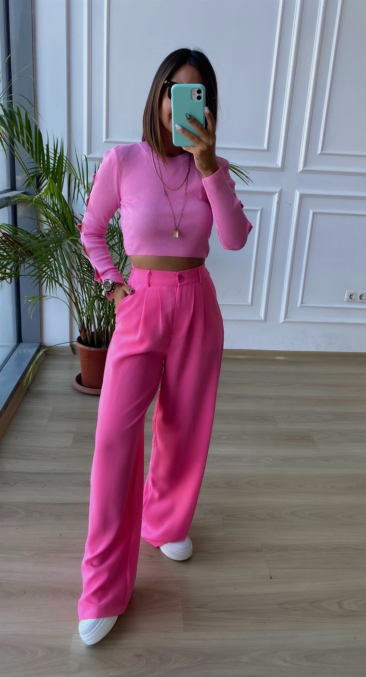 Pembe Palozzo Pantolon