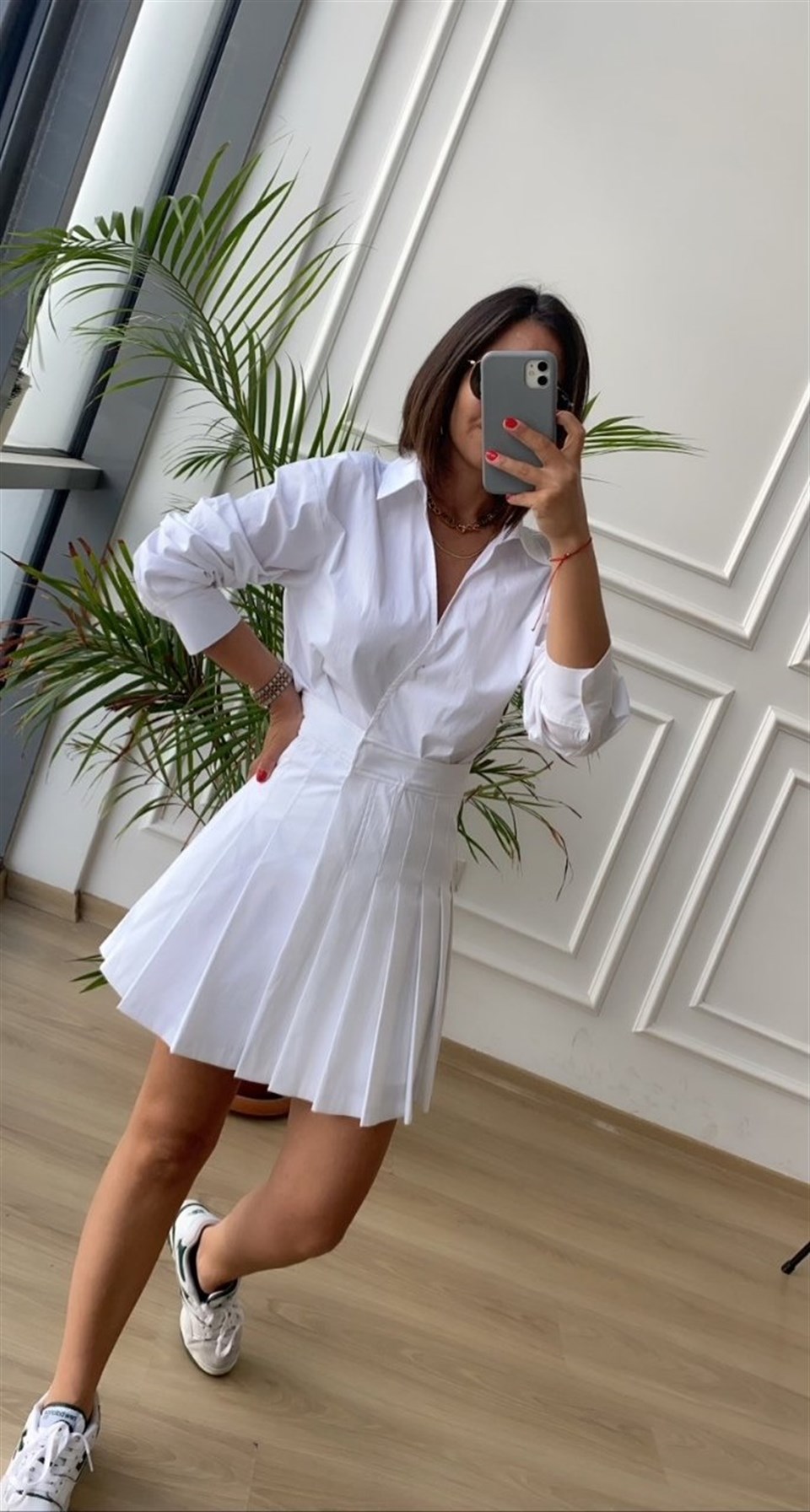 Pileli Şortlu elbise