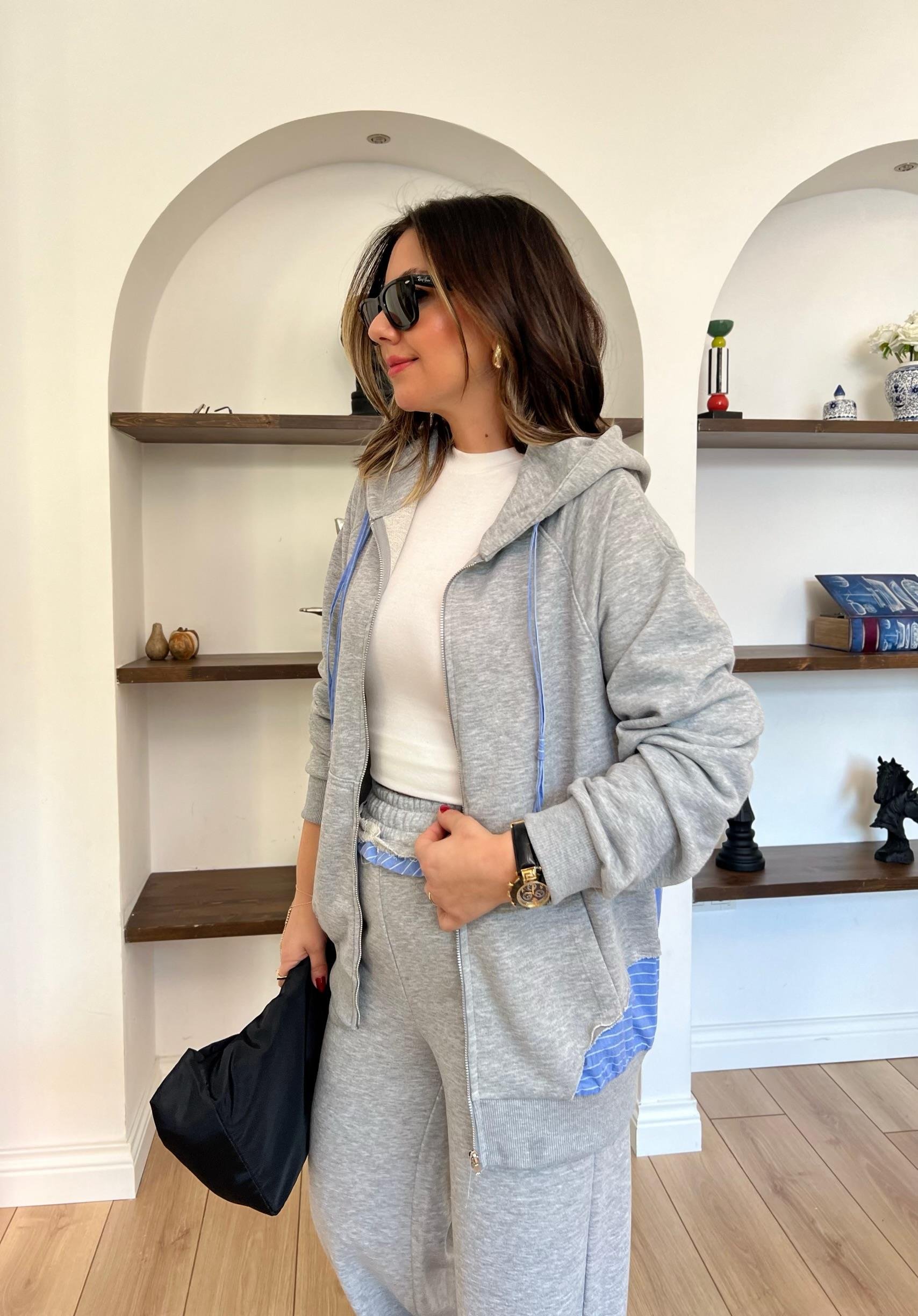 Poplin Garnili Eşofman Takım