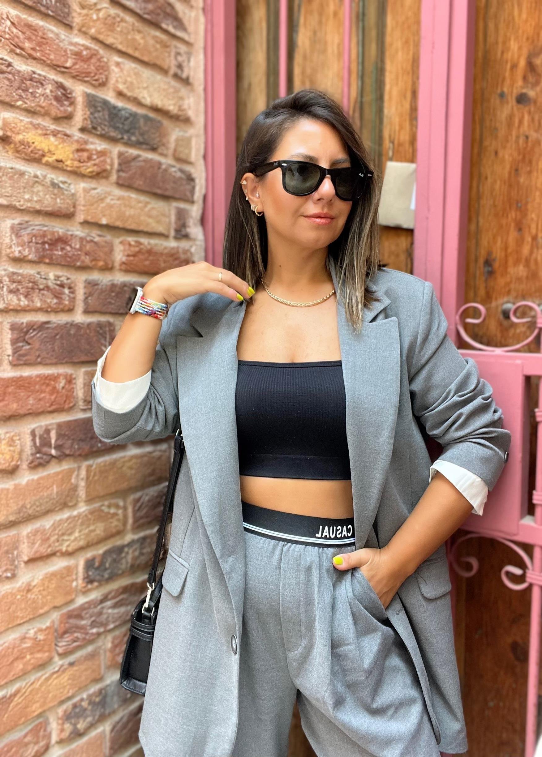 Şerit Detaylı Blazer Ceket