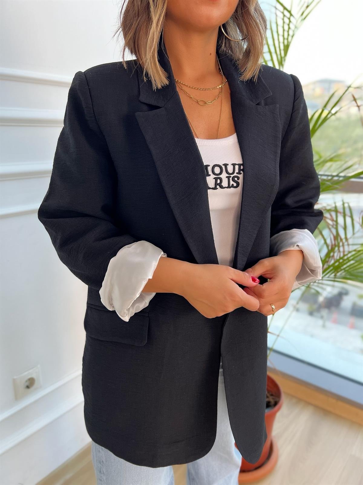 Siyah Blazer Ceket