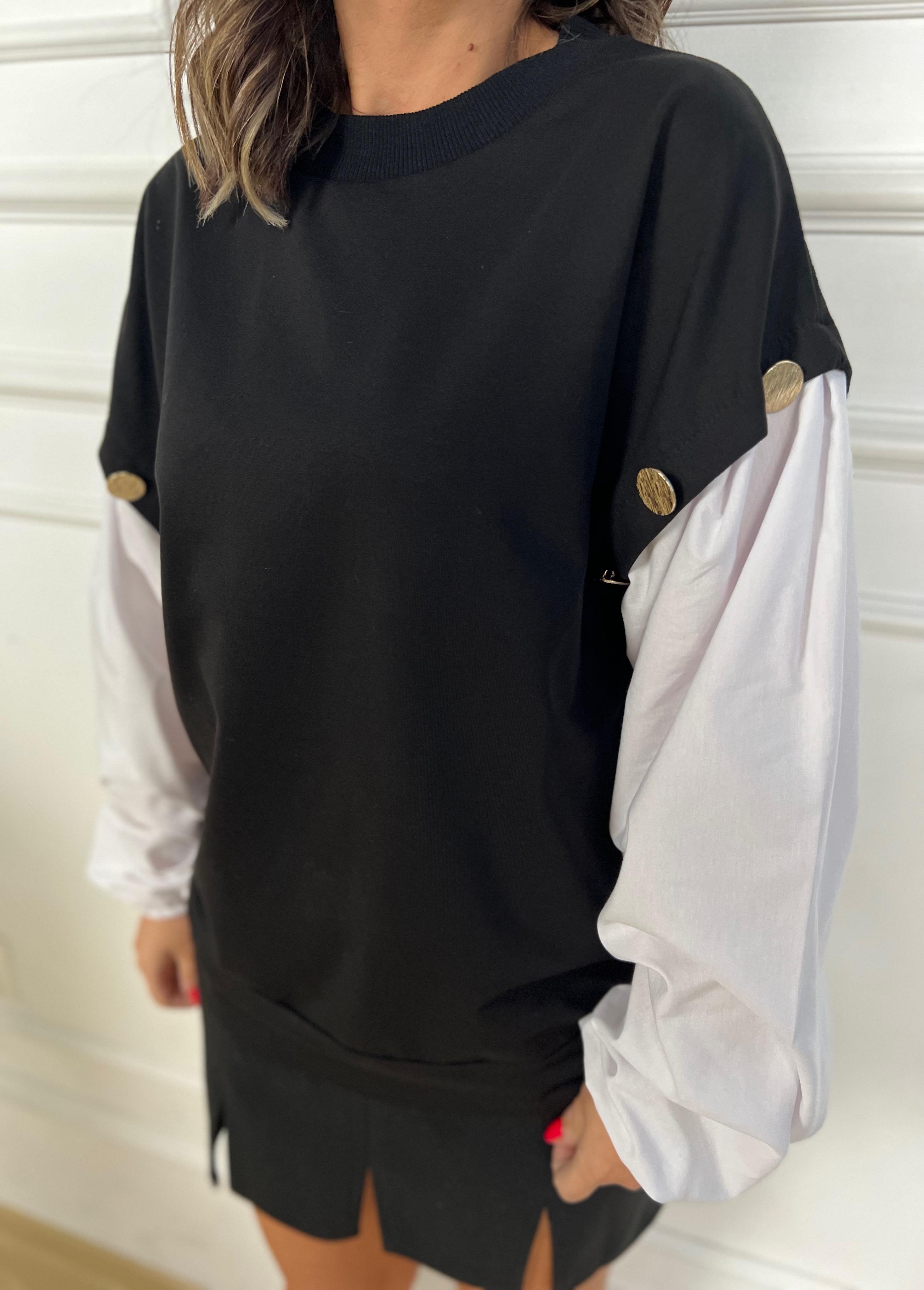 Siyah Bluz Detaylı Sweat