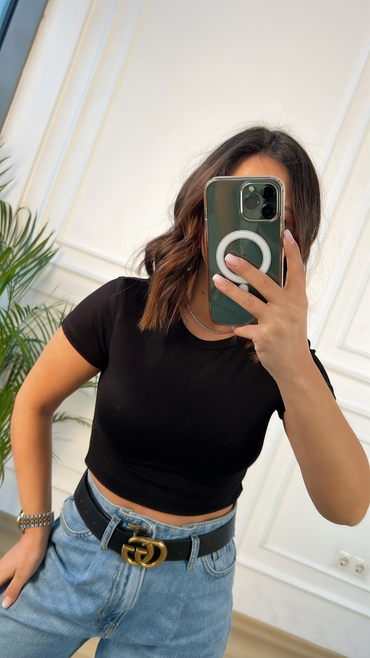 Siyah Kısa Crop