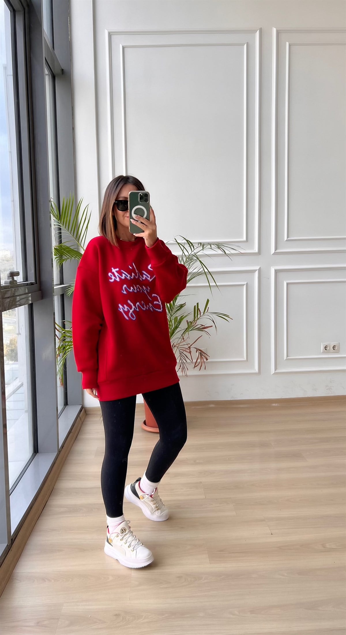 Slogan Nakışlı Sweatshırt