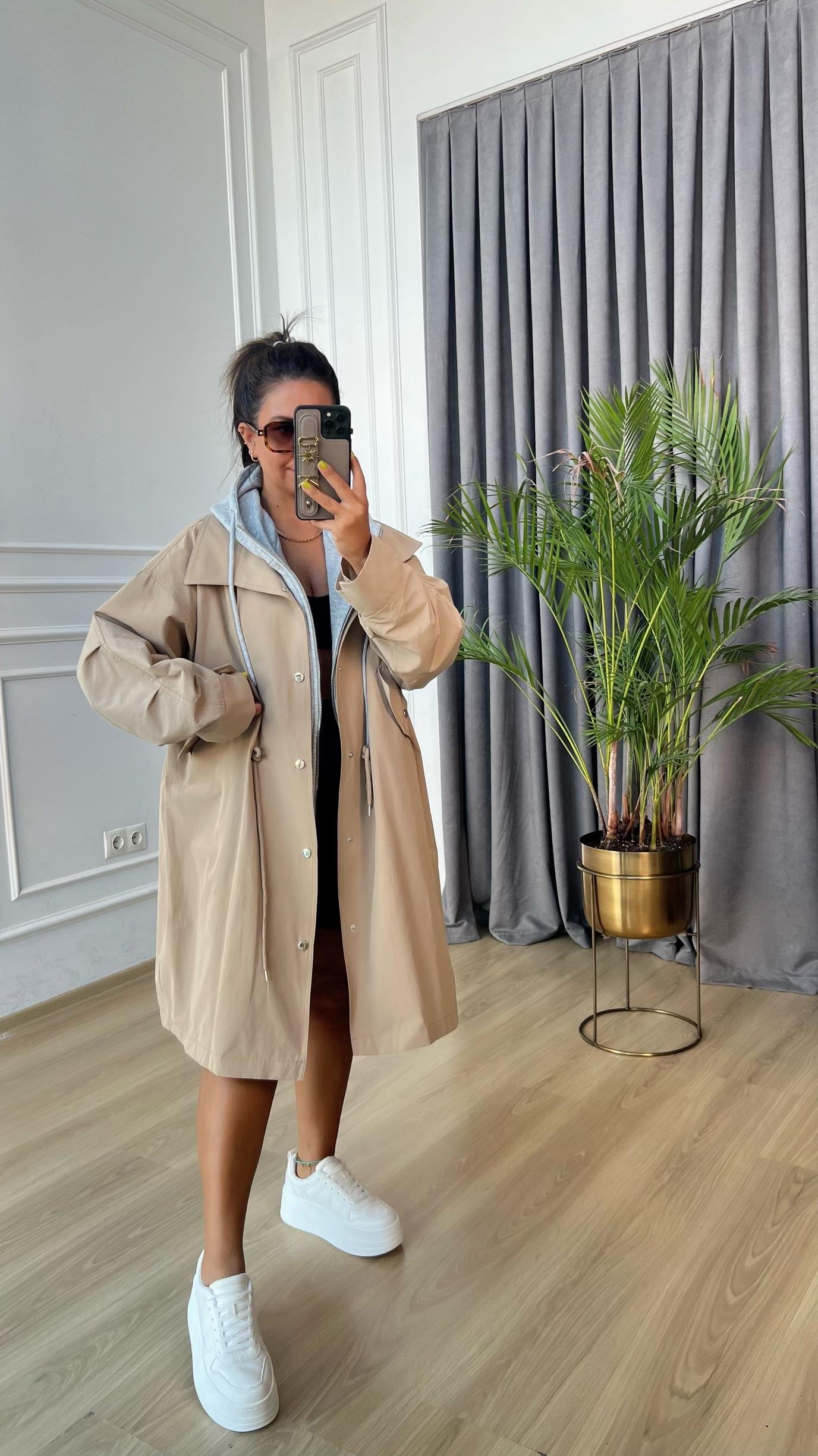 Sweat Detaylı Trençkot