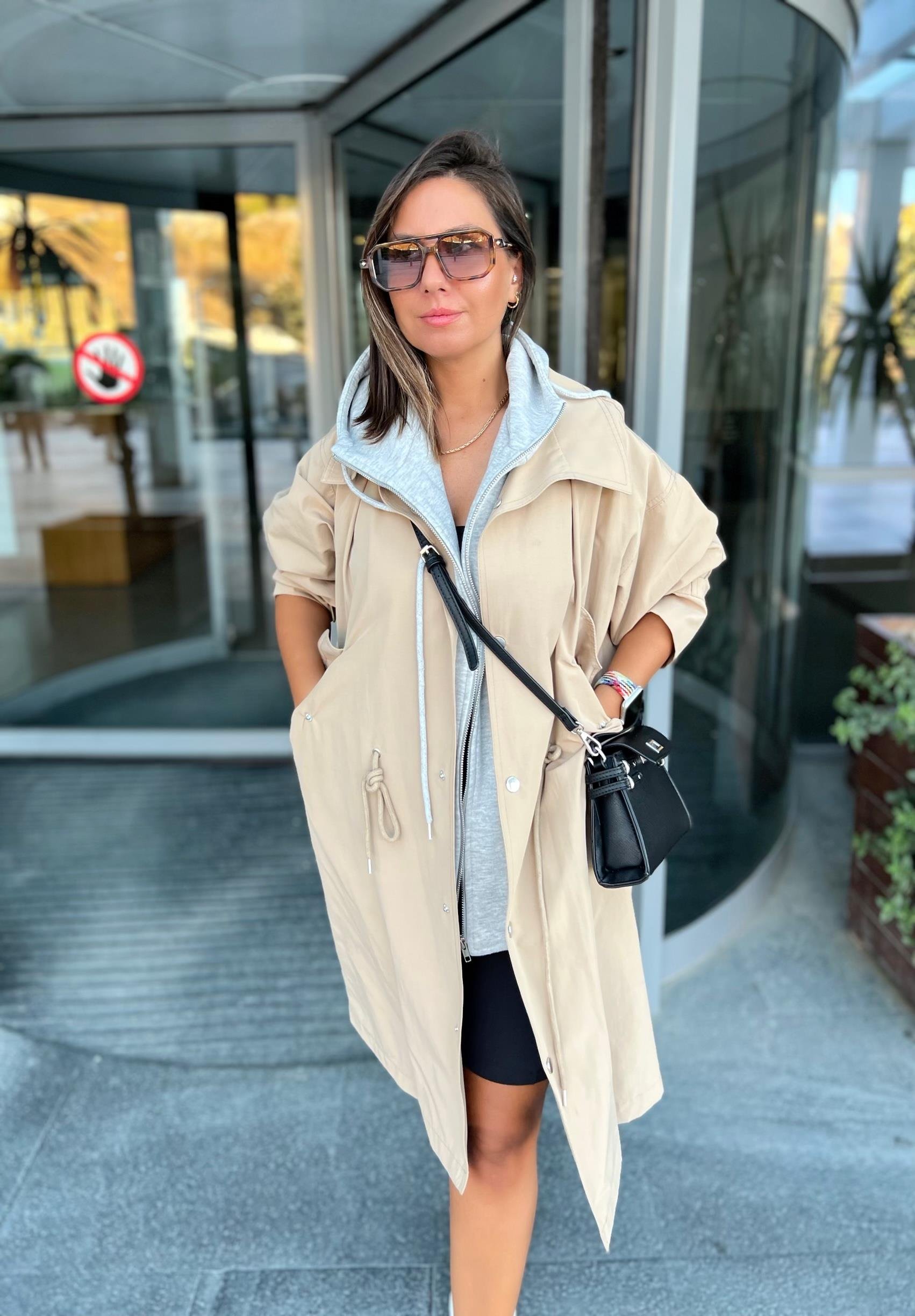 Sweat Detaylı Trençkot