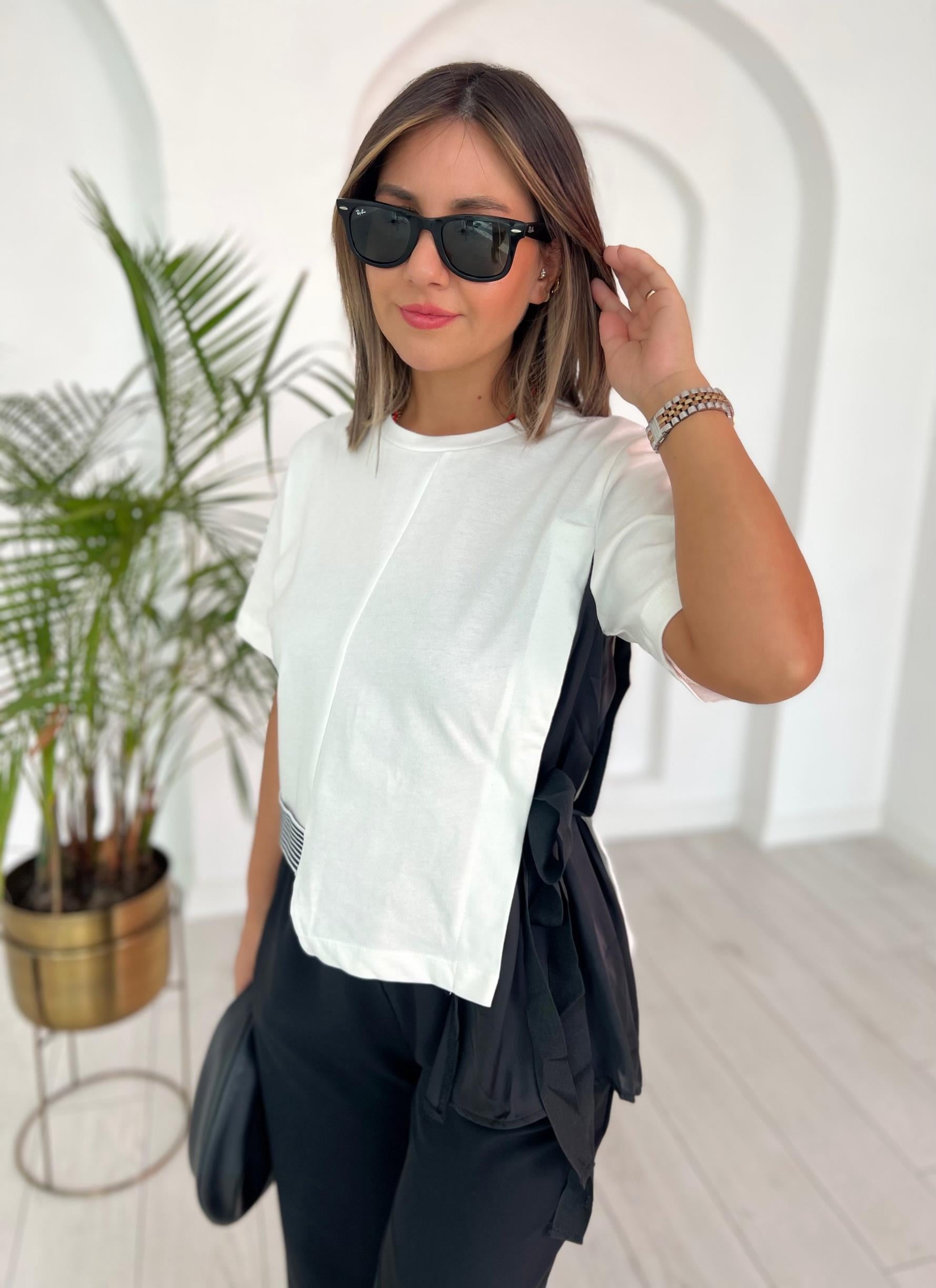 Tasarım Saten Detaylı Basic Bluz
