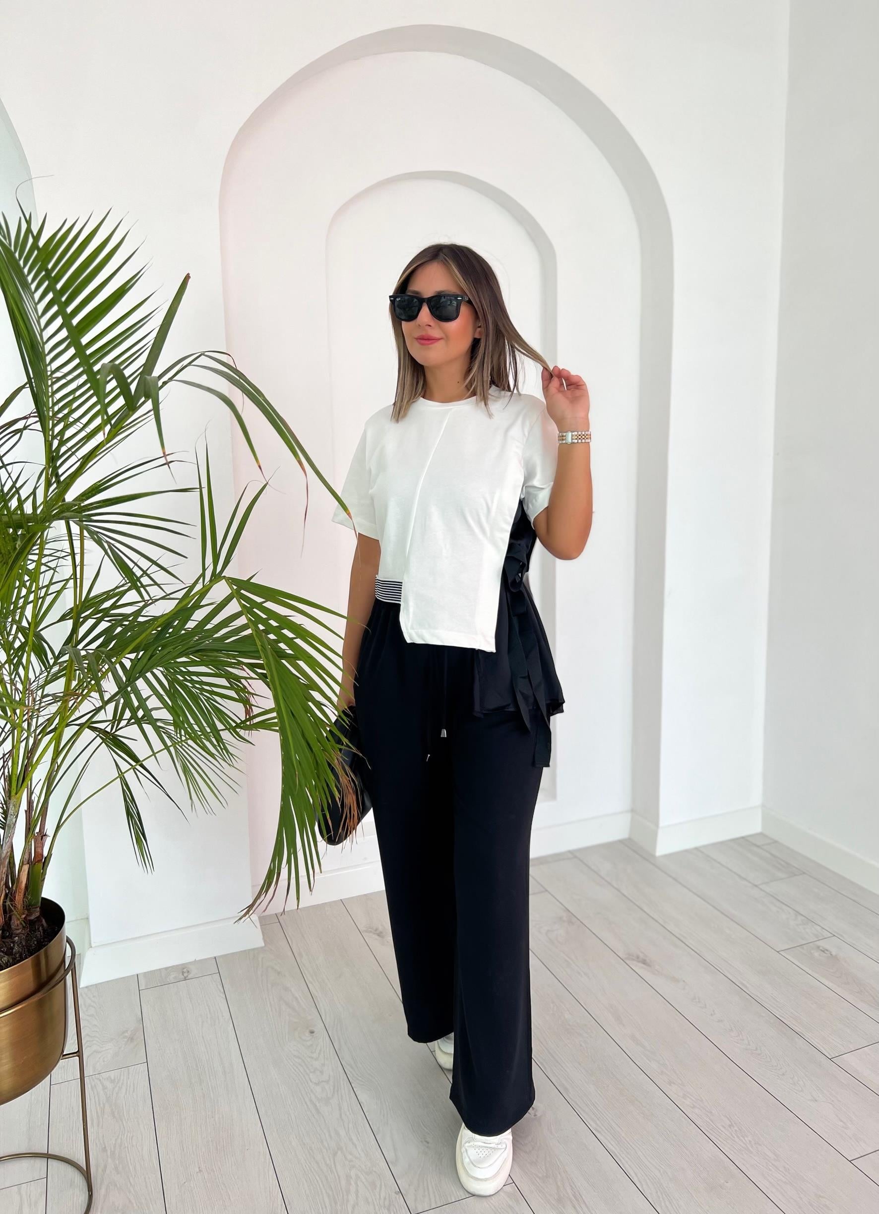 Tasarım Saten Detaylı Basic Bluz