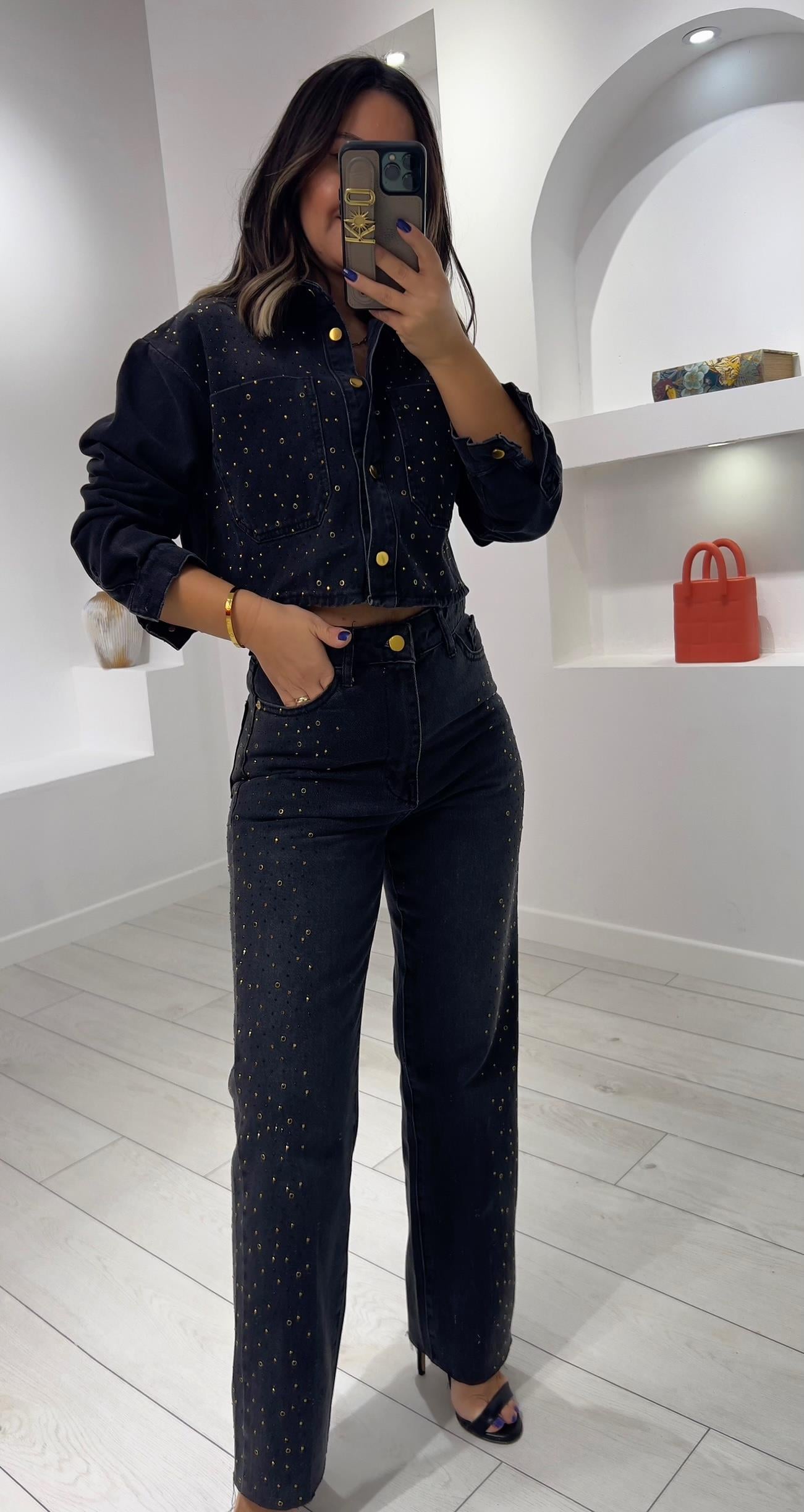 Taşlı Jean Takım